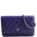 Chanel Wallet On Chain Quilted Lambskin Blue