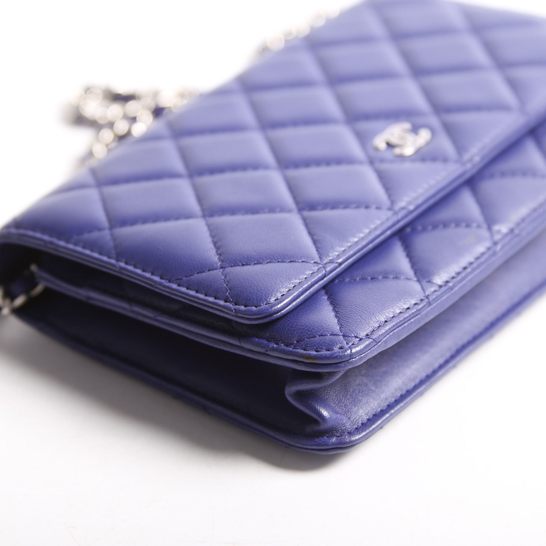 Chanel Wallet On Chain Quilted Lambskin Blue