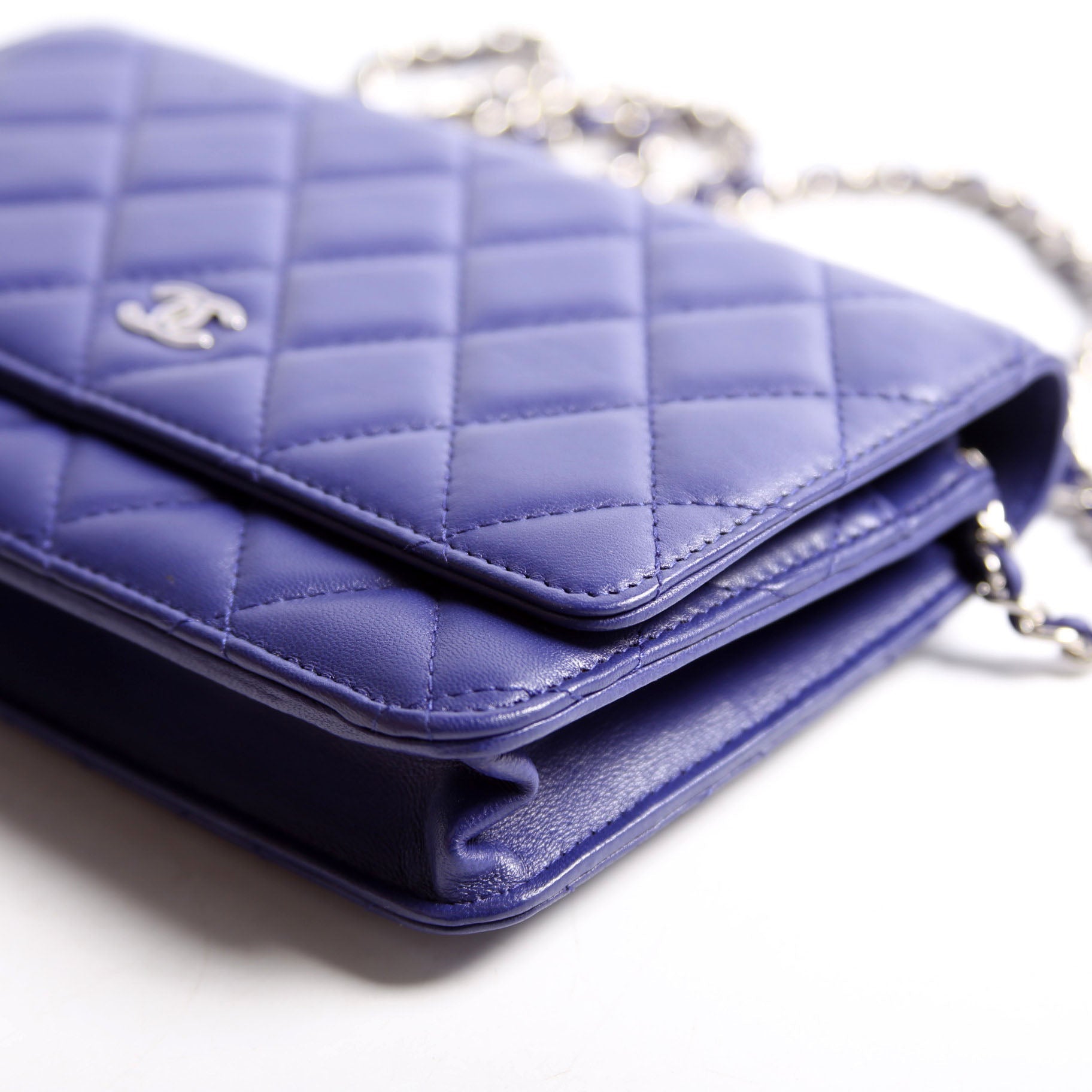 Chanel Wallet On Chain Quilted Lambskin Blue