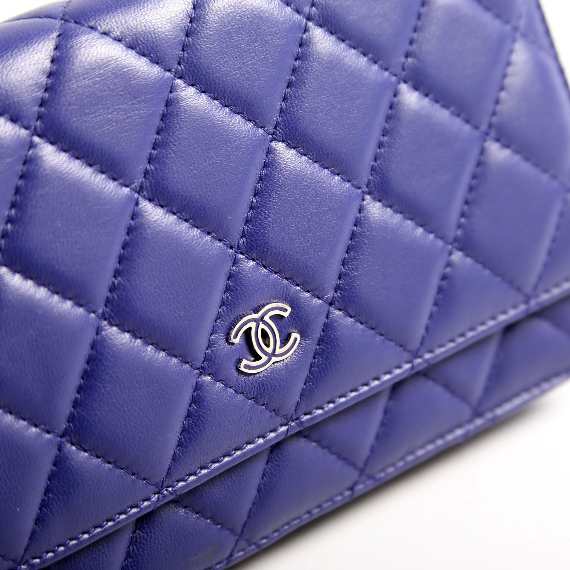 Chanel Wallet On Chain Quilted Lambskin Blue