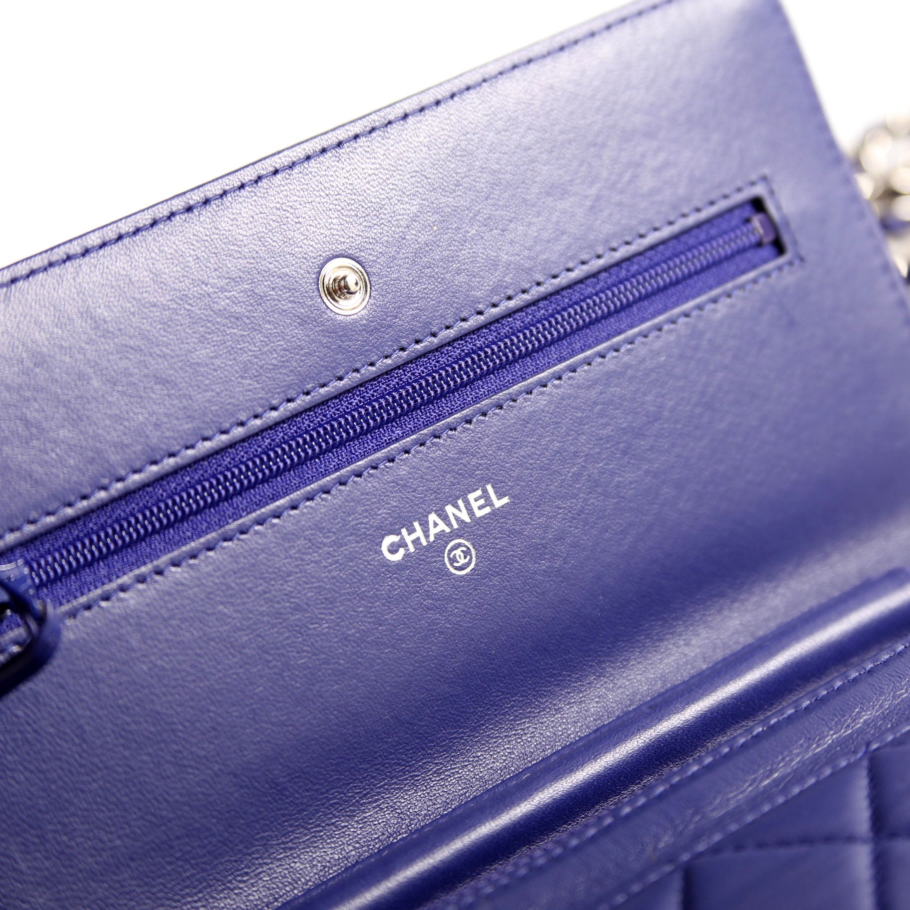 Chanel Wallet On Chain Quilted Lambskin Blue