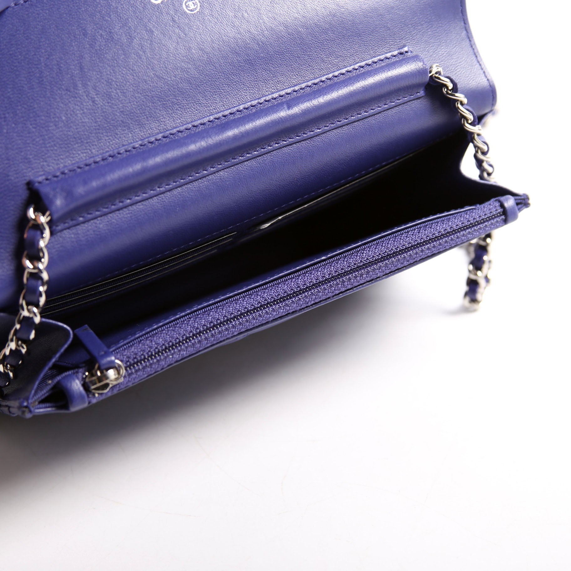Chanel Wallet On Chain Quilted Lambskin Blue