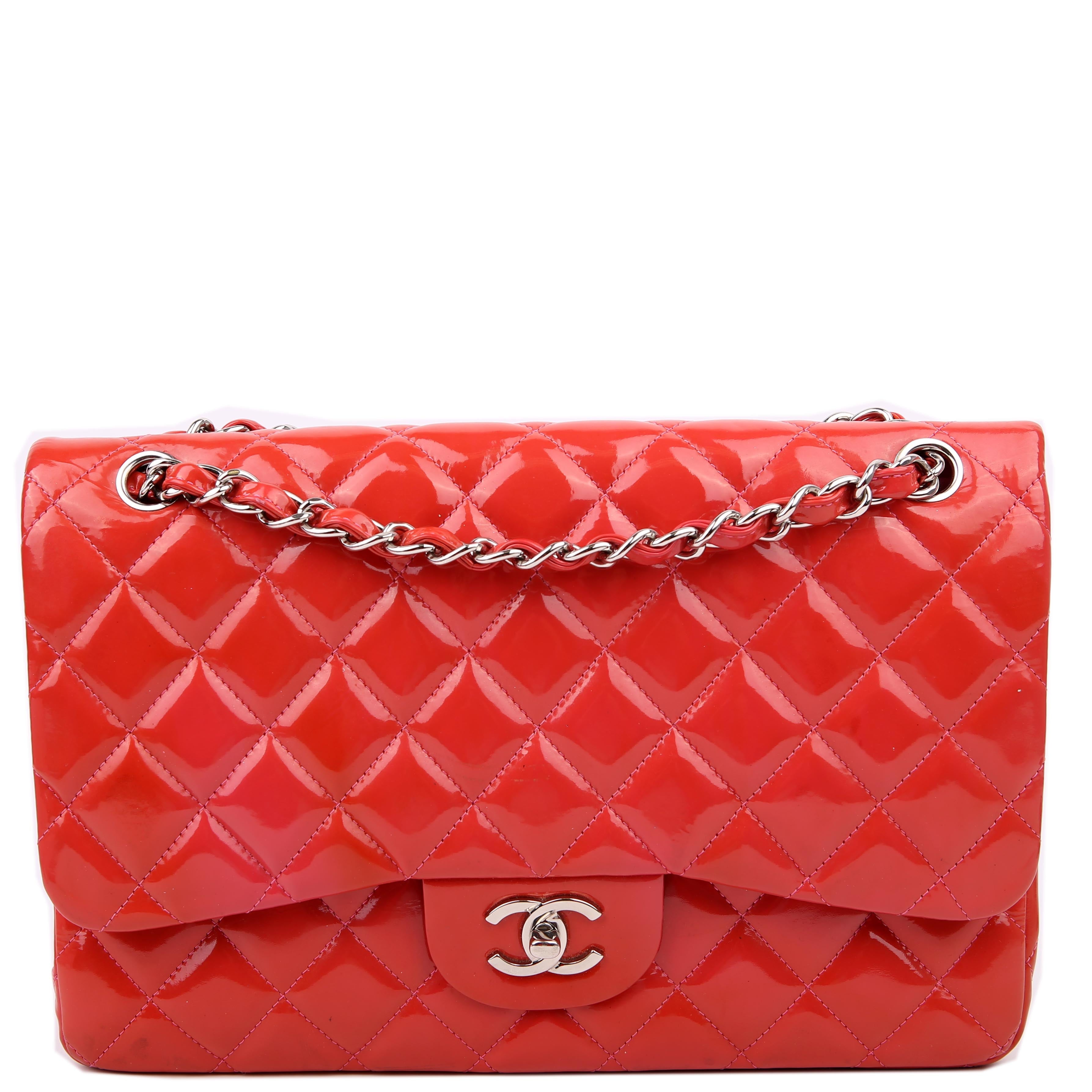Chanel Classic Flap Jumbo Patent Red/Pink