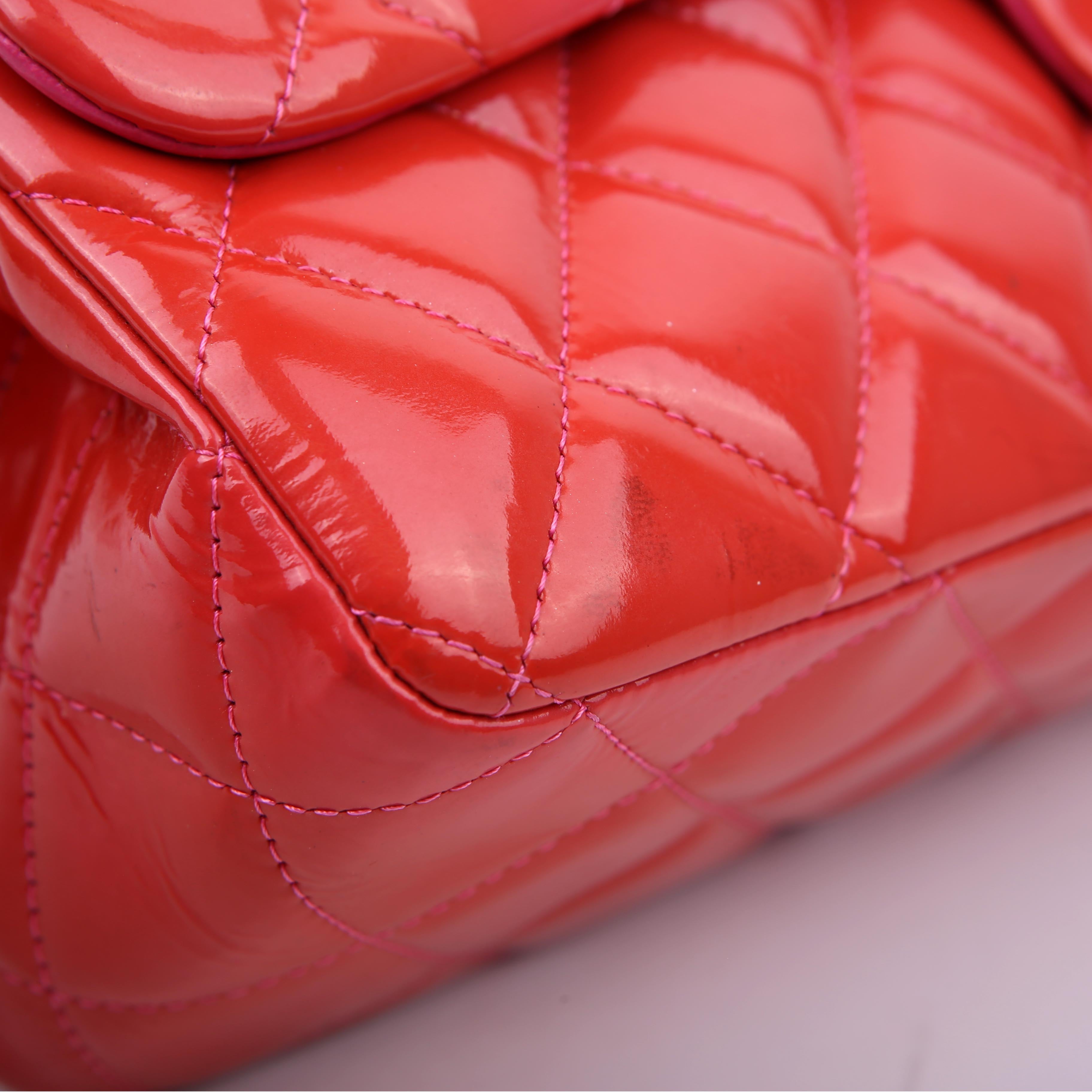 Chanel Classic Flap Jumbo Patent Red/Pink