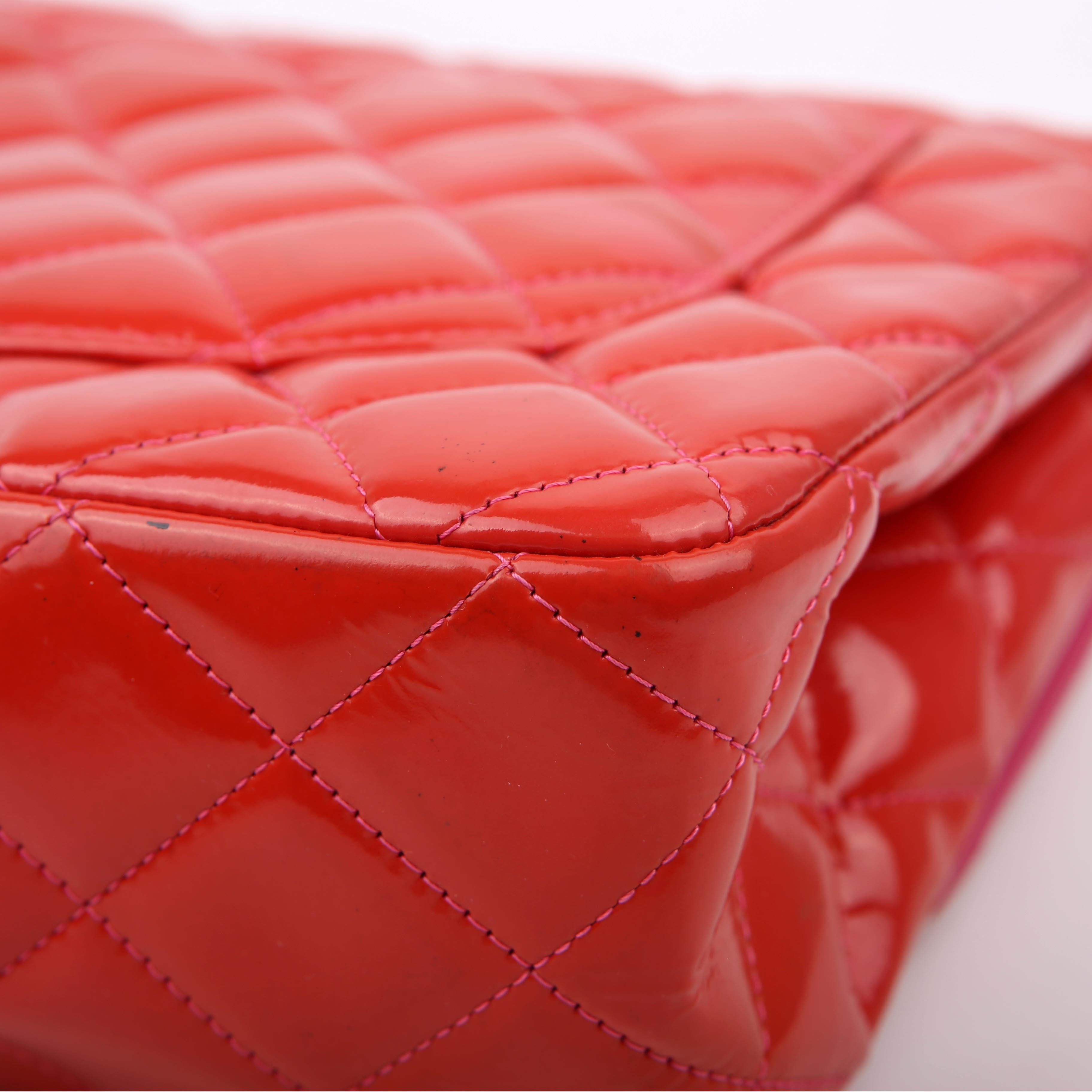 Chanel Classic Flap Jumbo Patent Red/Pink