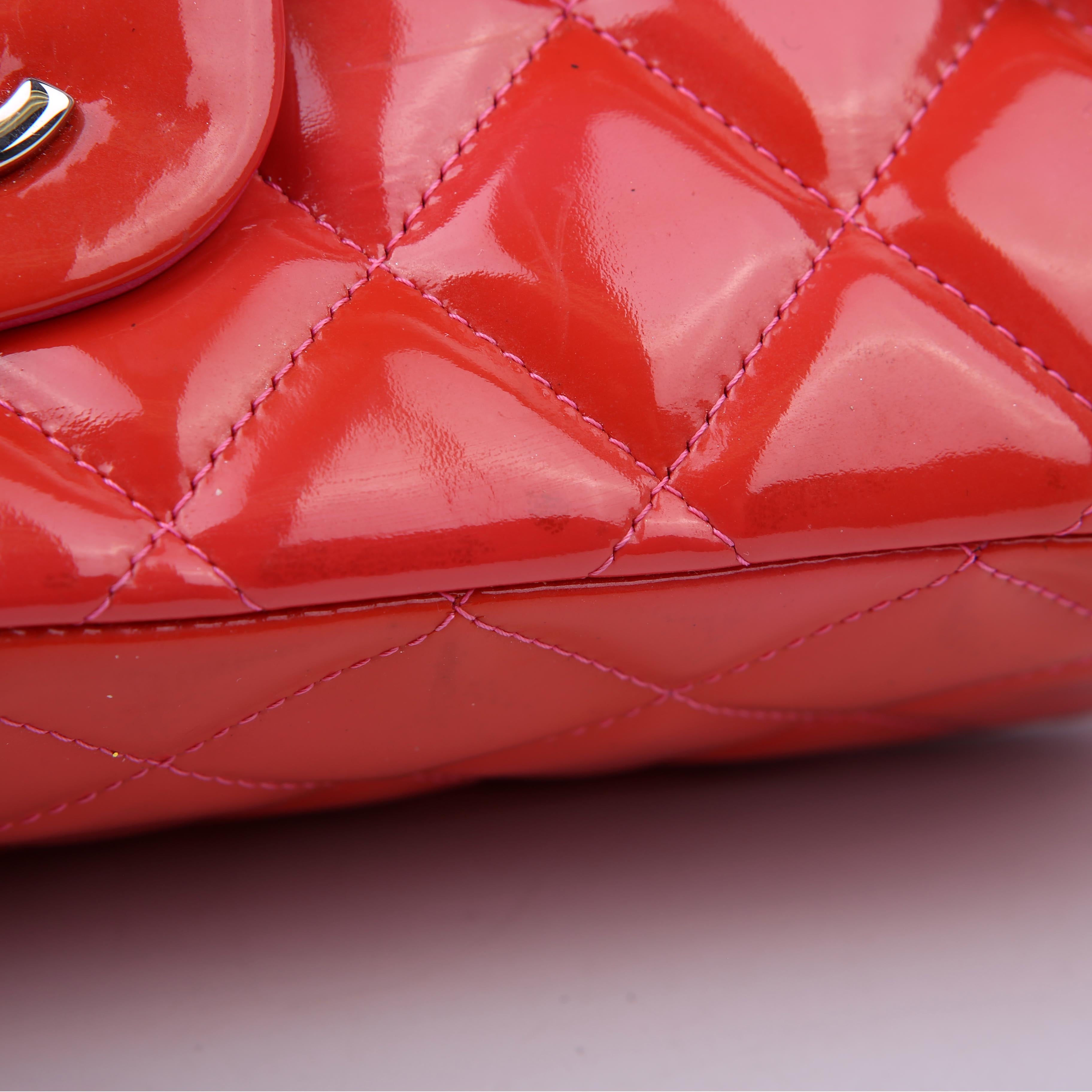 Chanel Classic Flap Jumbo Patent Red/Pink