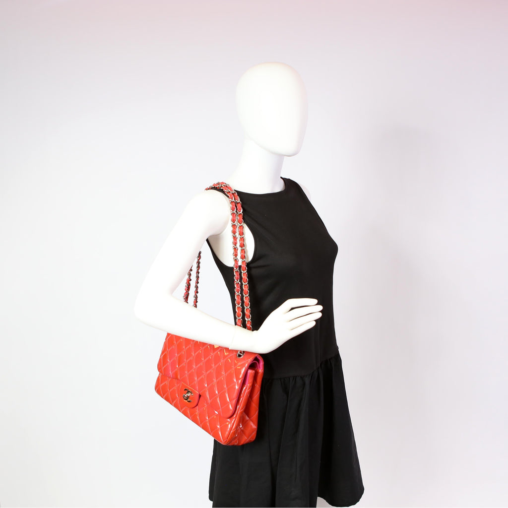 Chanel Classic Flap Jumbo Patent Red/Pink