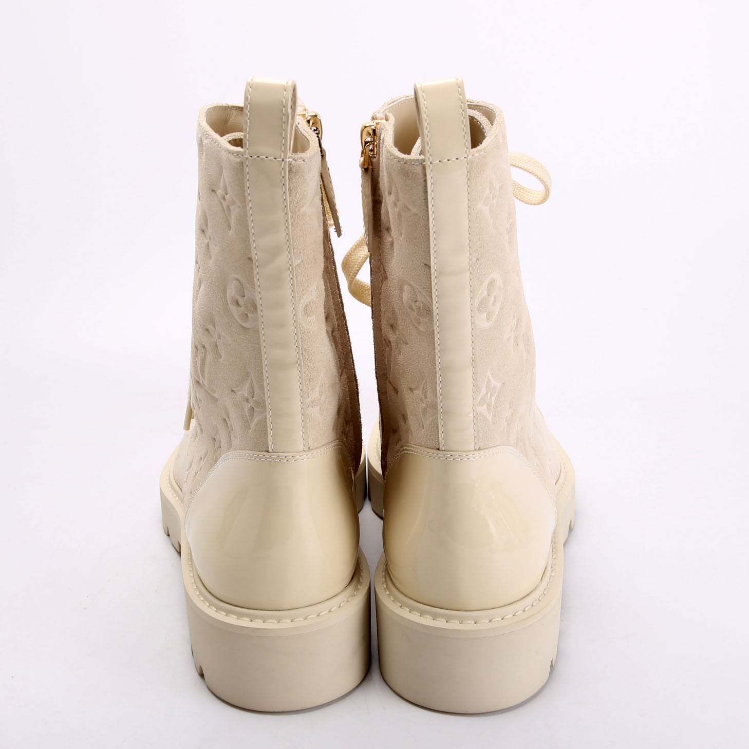 Louis Vuitton Territory Flat Ranger Boots Suede/Patent Size 41