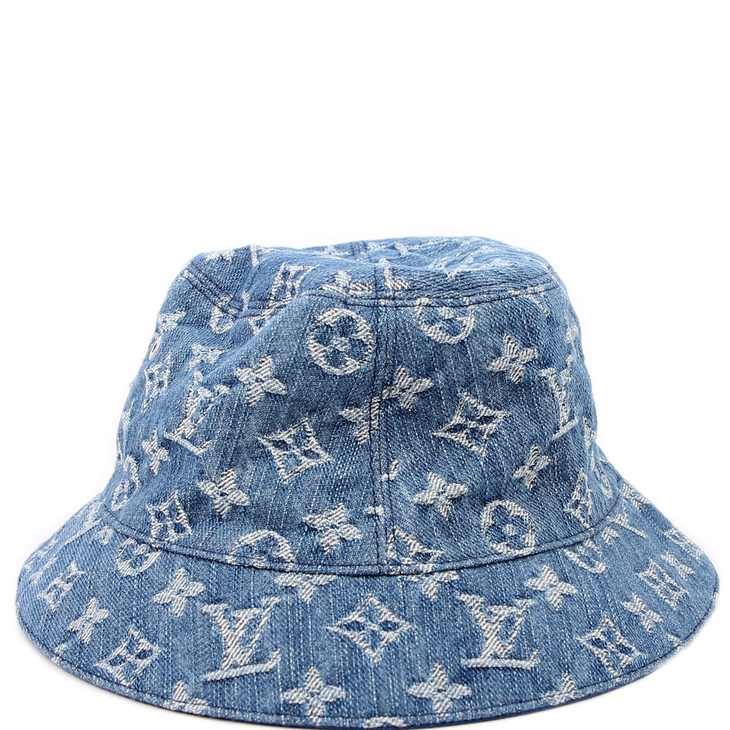 Louis Vuitton Denim Monogram Bucket Hat Medium Blue