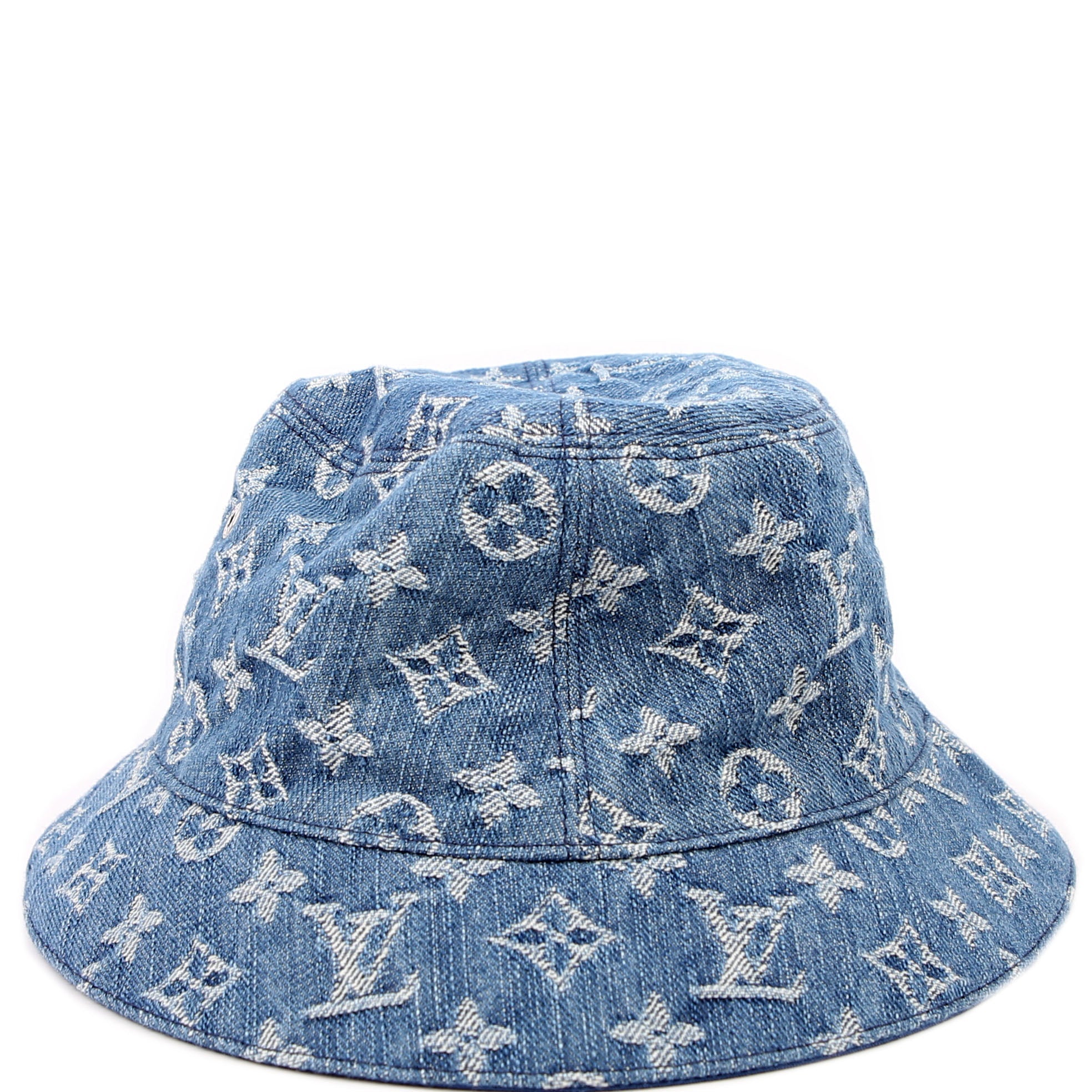 Louis Vuitton Denim Monogram Bucket Hat Medium Blue