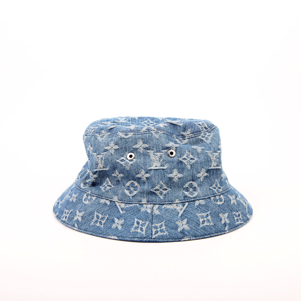 Louis Vuitton Denim Monogram Bucket Hat Medium Blue