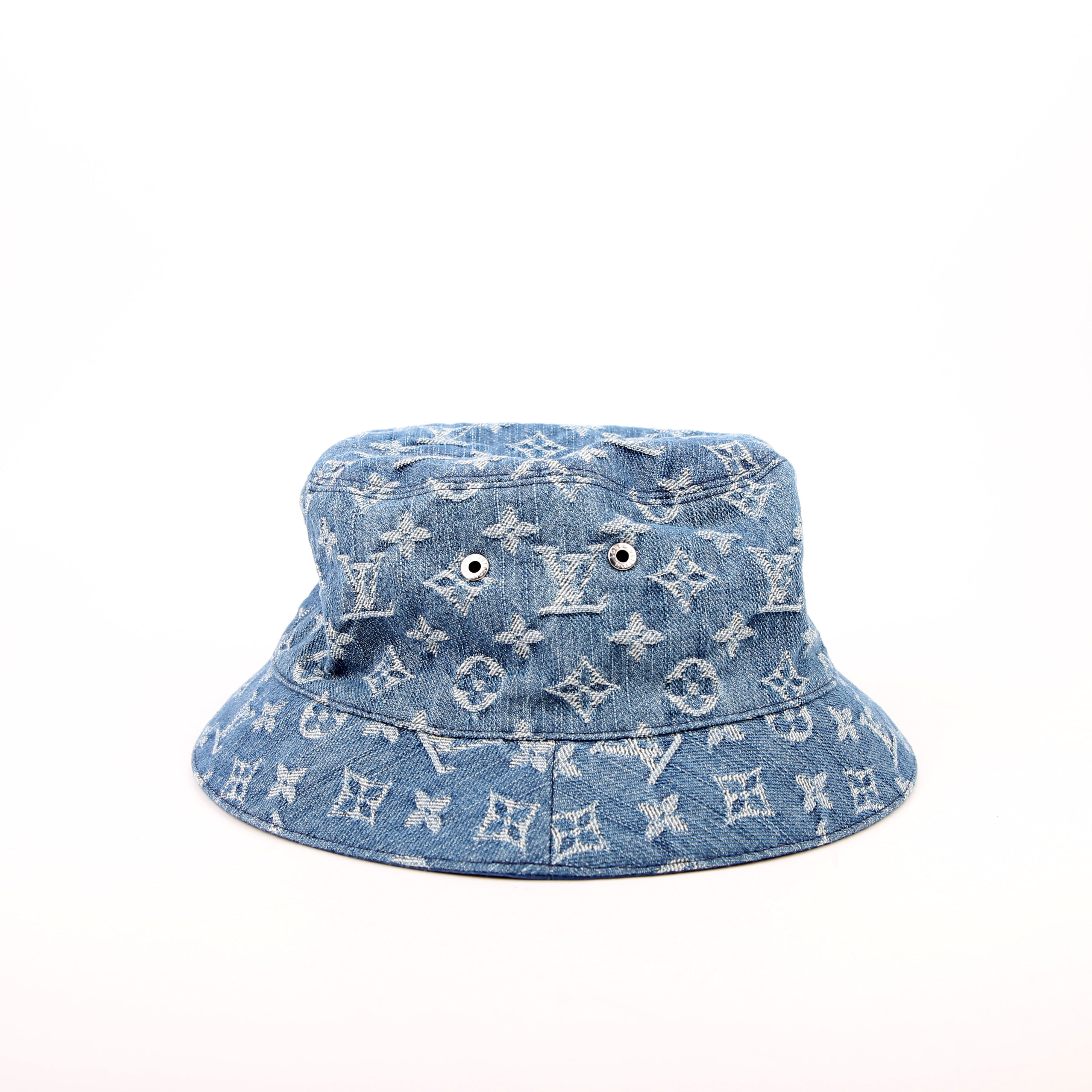 Louis Vuitton Denim Monogram Bucket Hat Medium Blue