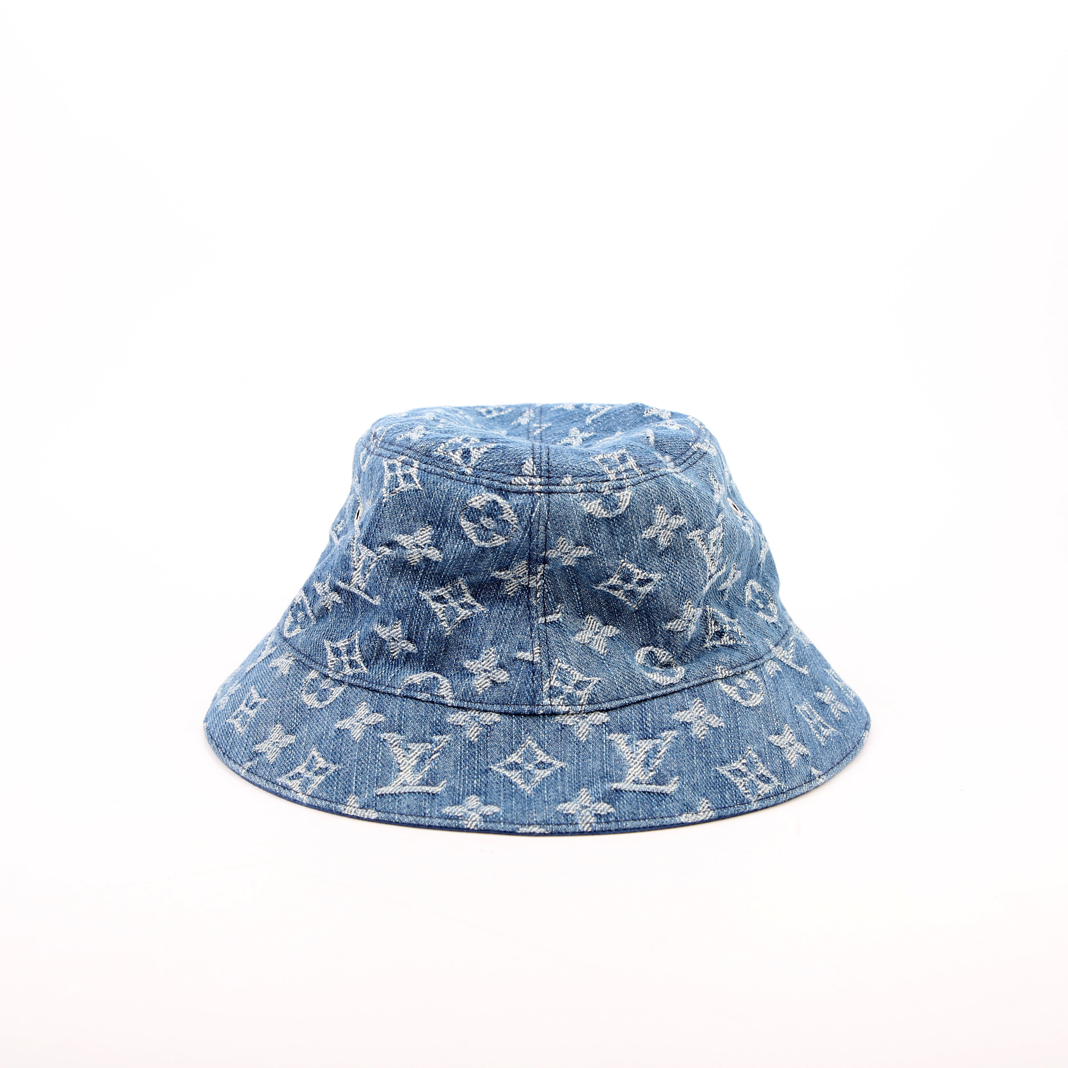 Louis Vuitton Denim Monogram Bucket Hat Medium Blue