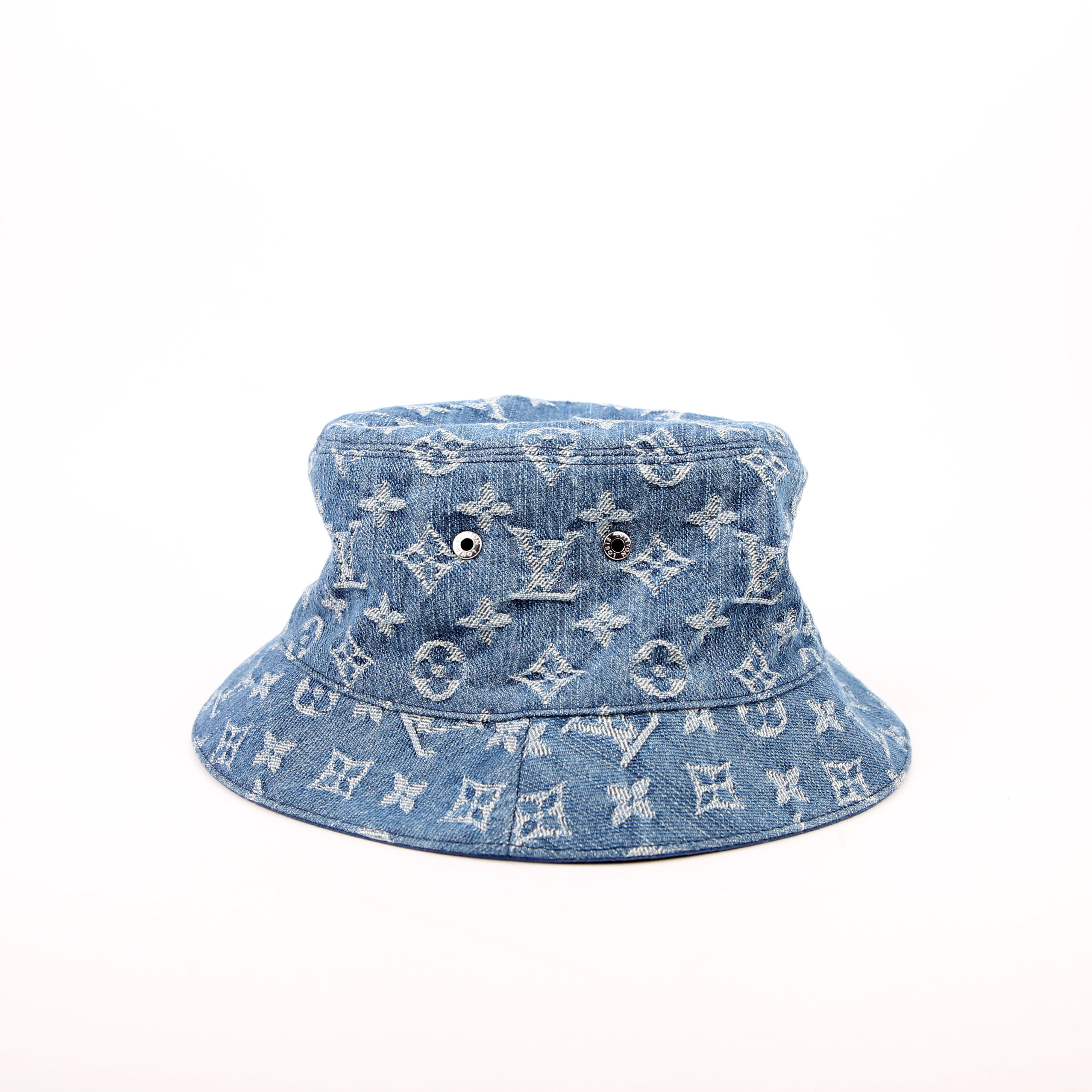 Louis Vuitton Denim Monogram Bucket Hat Medium Blue