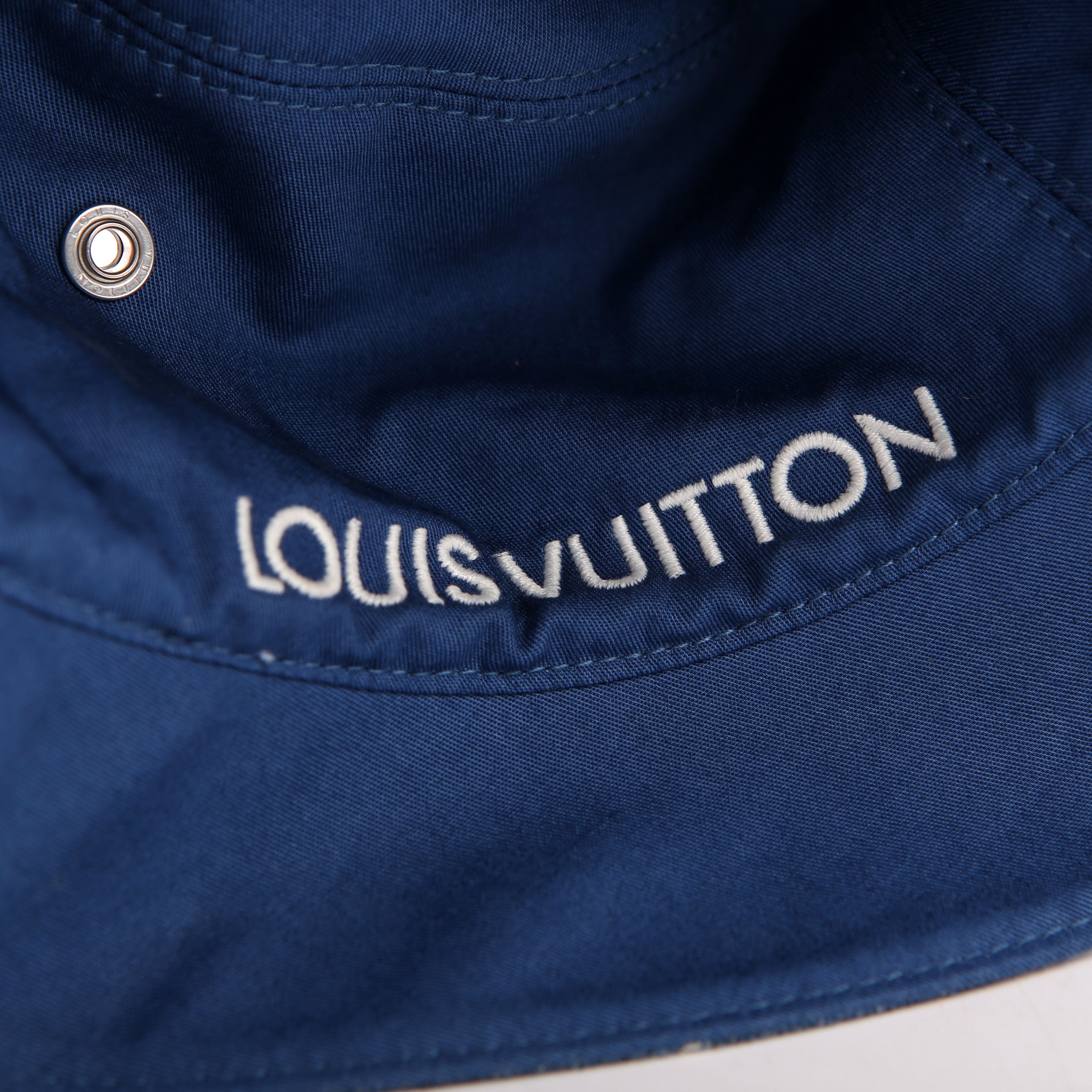 Louis Vuitton Denim Monogram Bucket Hat Medium Blue