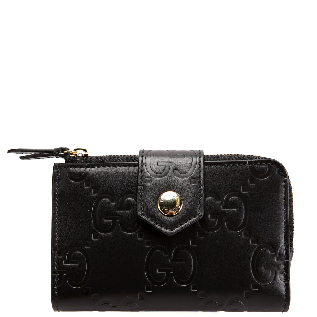 Gucci 790131 Jumbo GG Leather Medium Bifold Wallet Black