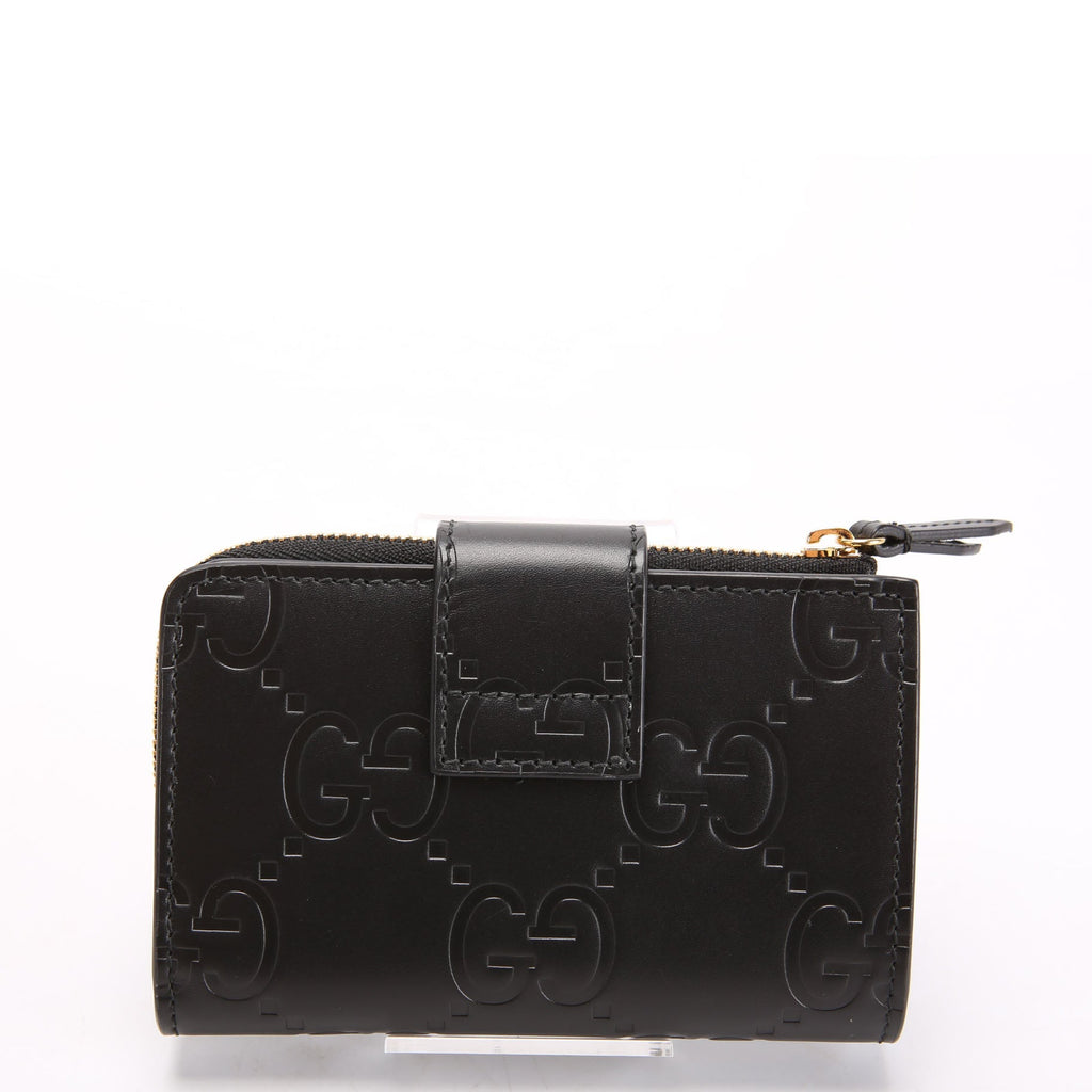 Gucci 790131 Jumbo GG Leather Medium Bifold Wallet Black