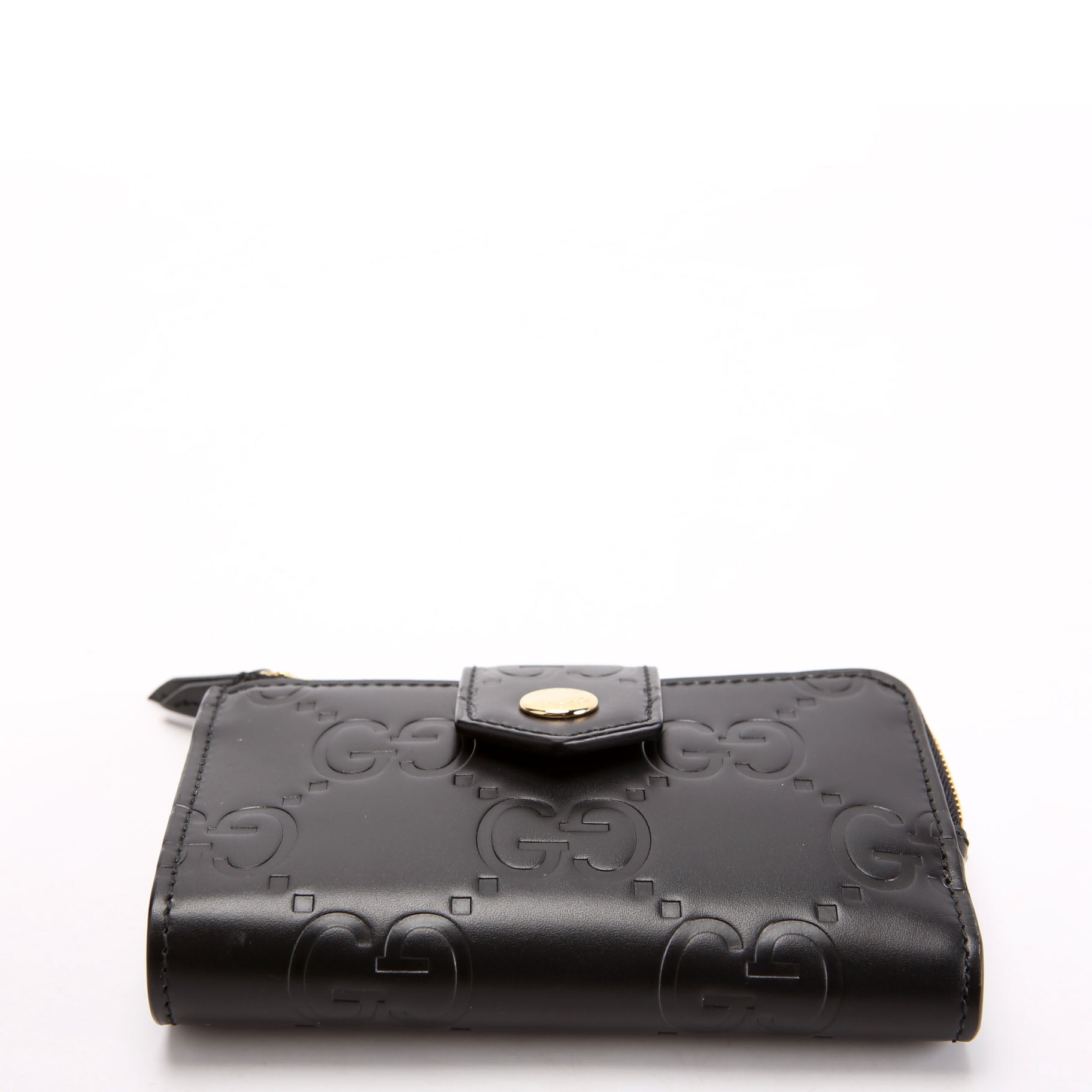 Gucci 790131 Jumbo GG Leather Medium Bifold Wallet Black
