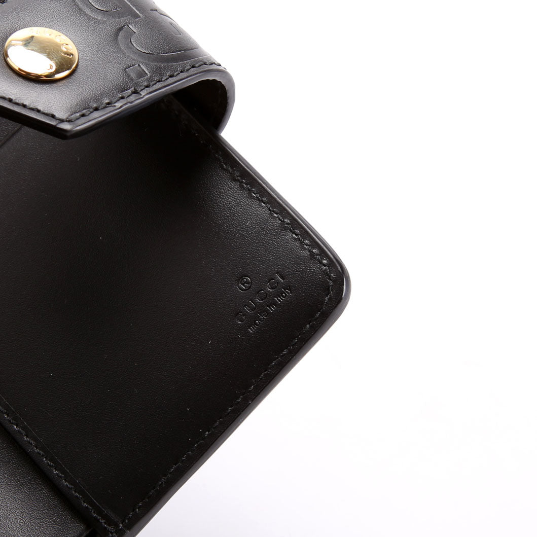 Gucci 790131 Jumbo GG Leather Medium Bifold Wallet Black