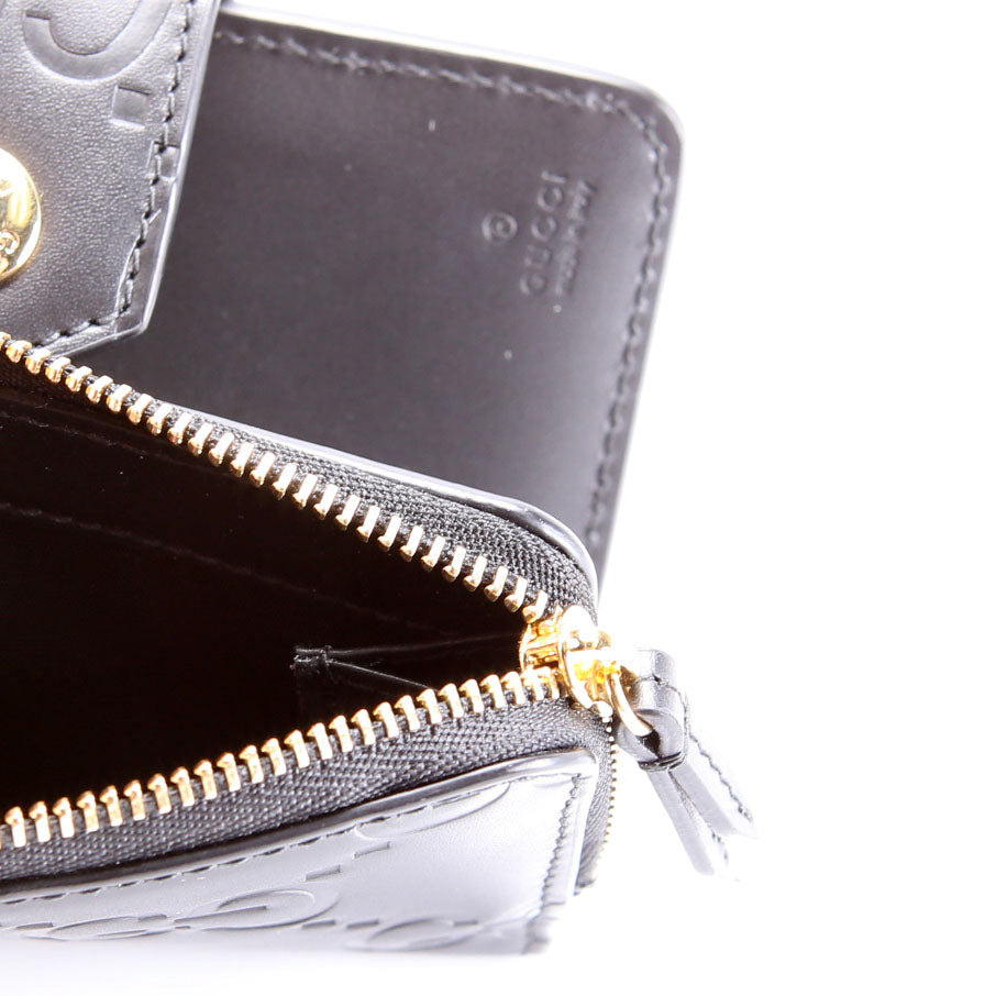 Gucci 790131 Jumbo GG Leather Medium Bifold Wallet Black