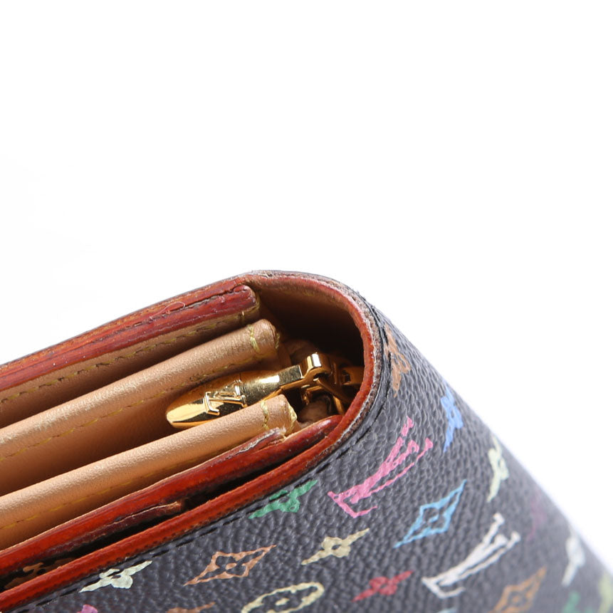 Louis Vuitton Sarah Wallet Multicolor Monogram Black