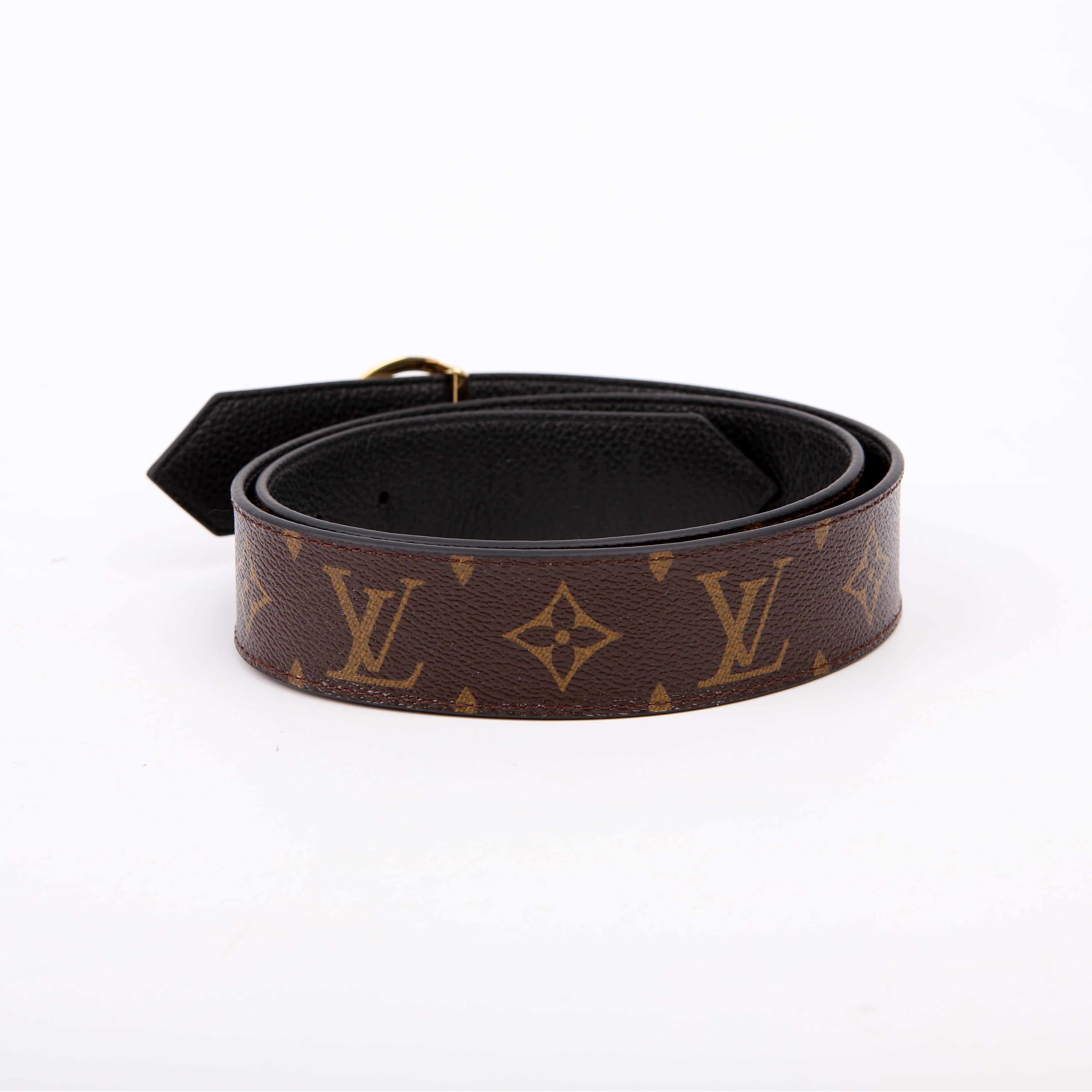 Louis Vuitton LV Circle 35MM Reversible Leather/Monogra Belt Size 80/32