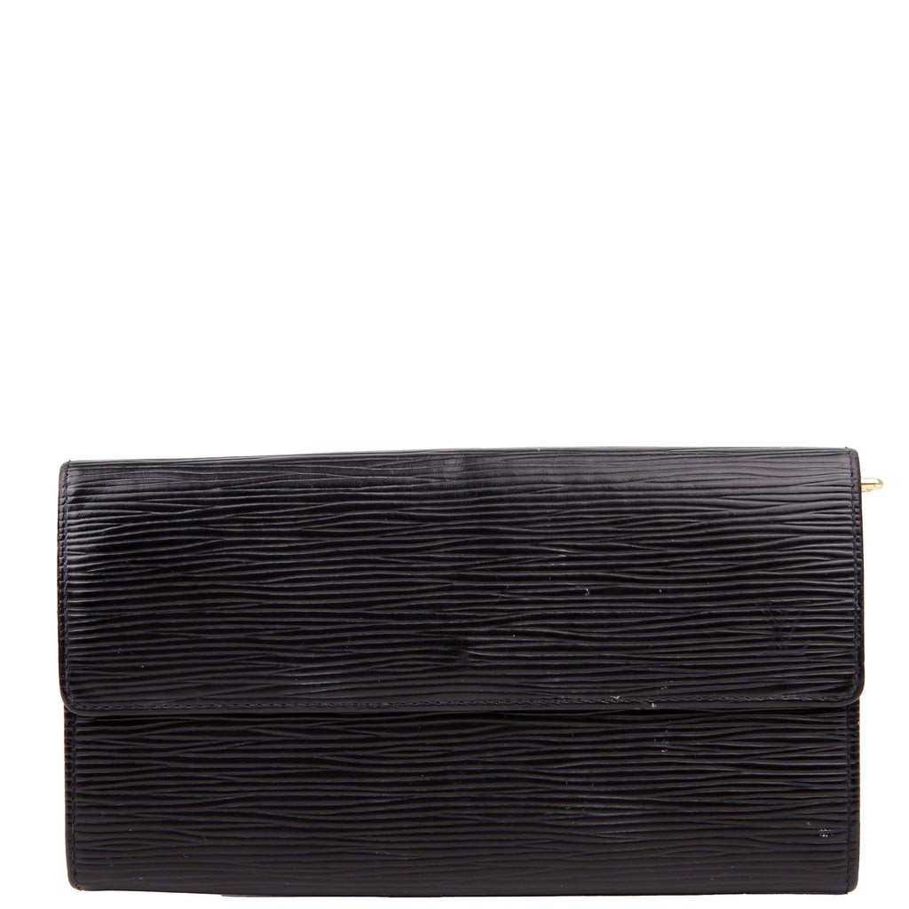 Louis Vuitton Porte Monnaie Wallet Epi Black