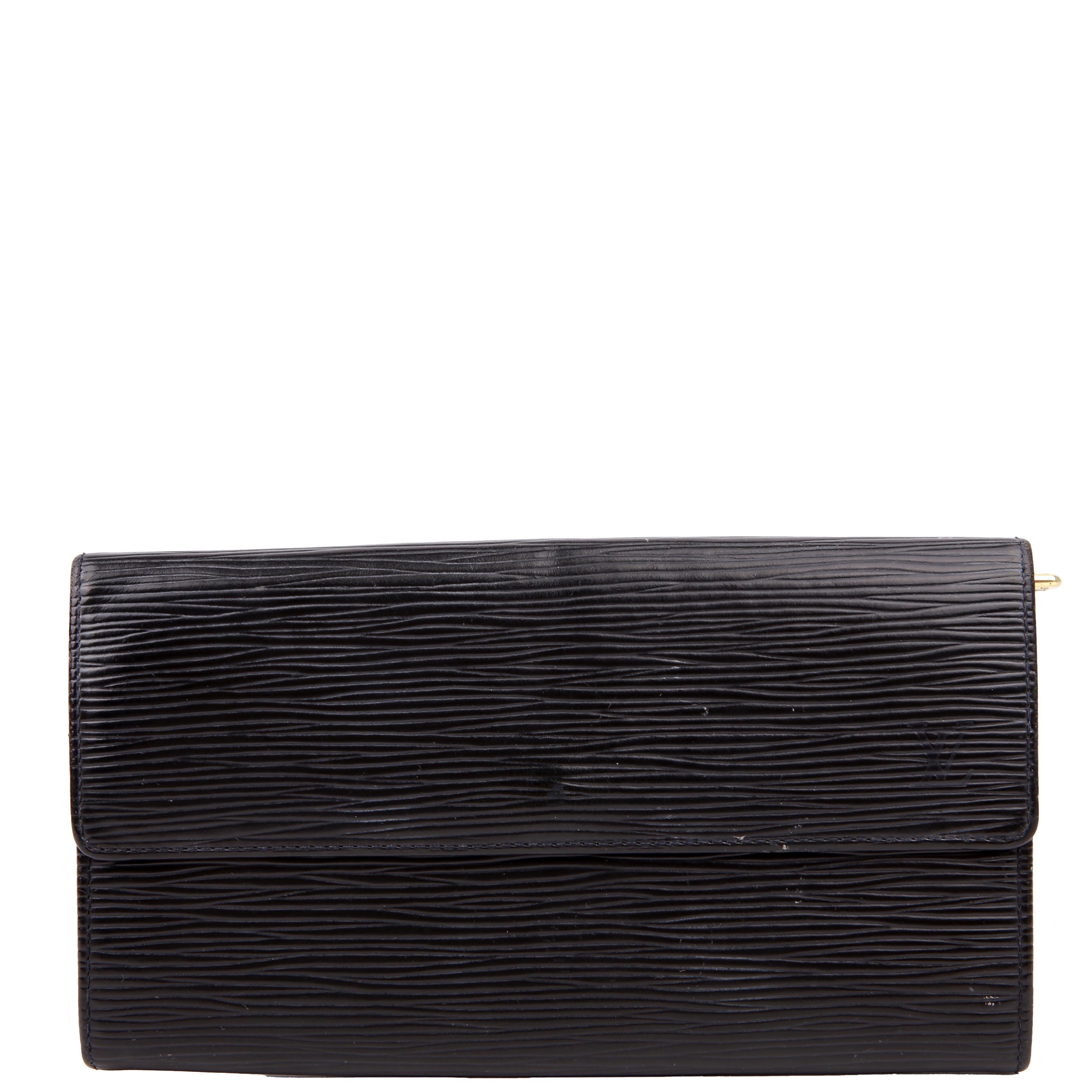 Louis Vuitton Porte Monnaie Wallet Epi Black