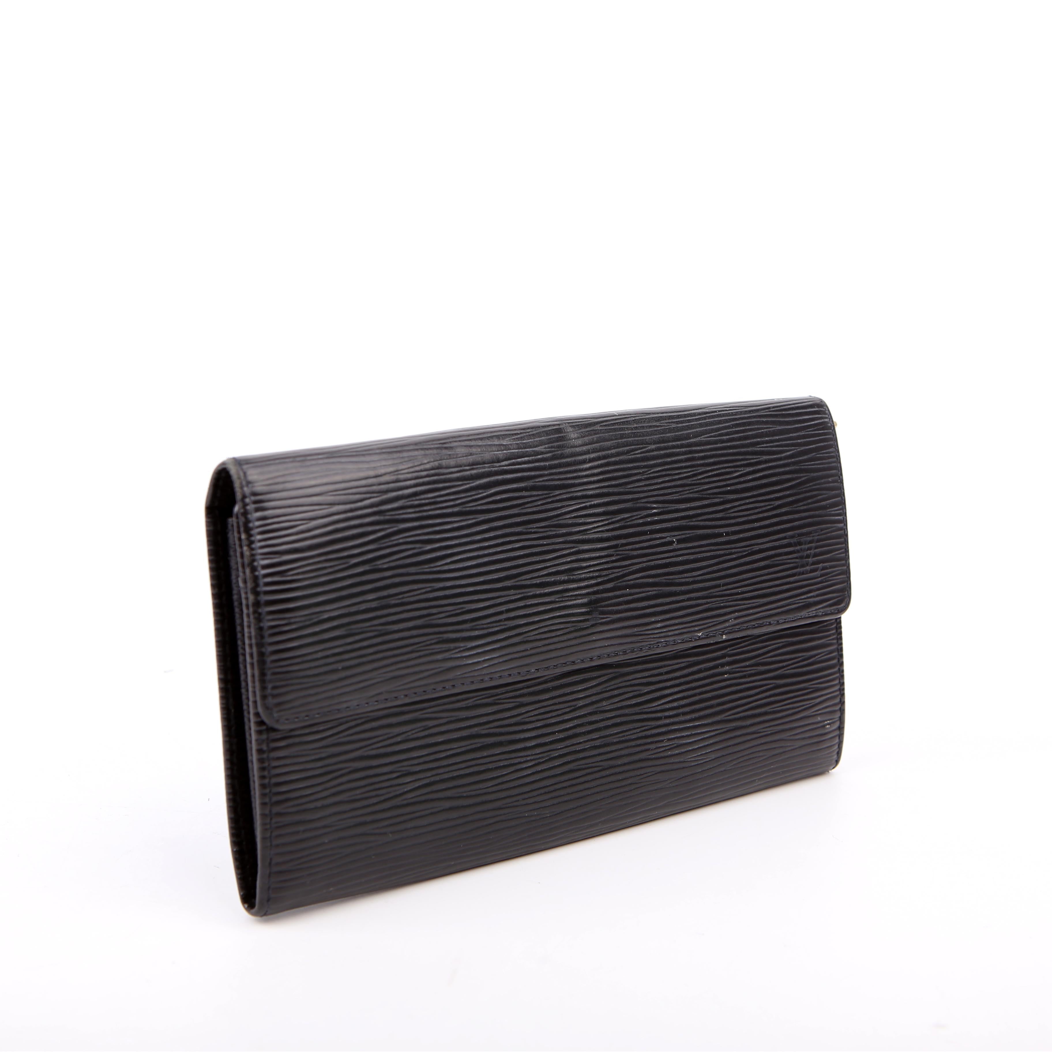 Louis Vuitton Porte Monnaie Wallet Epi Black