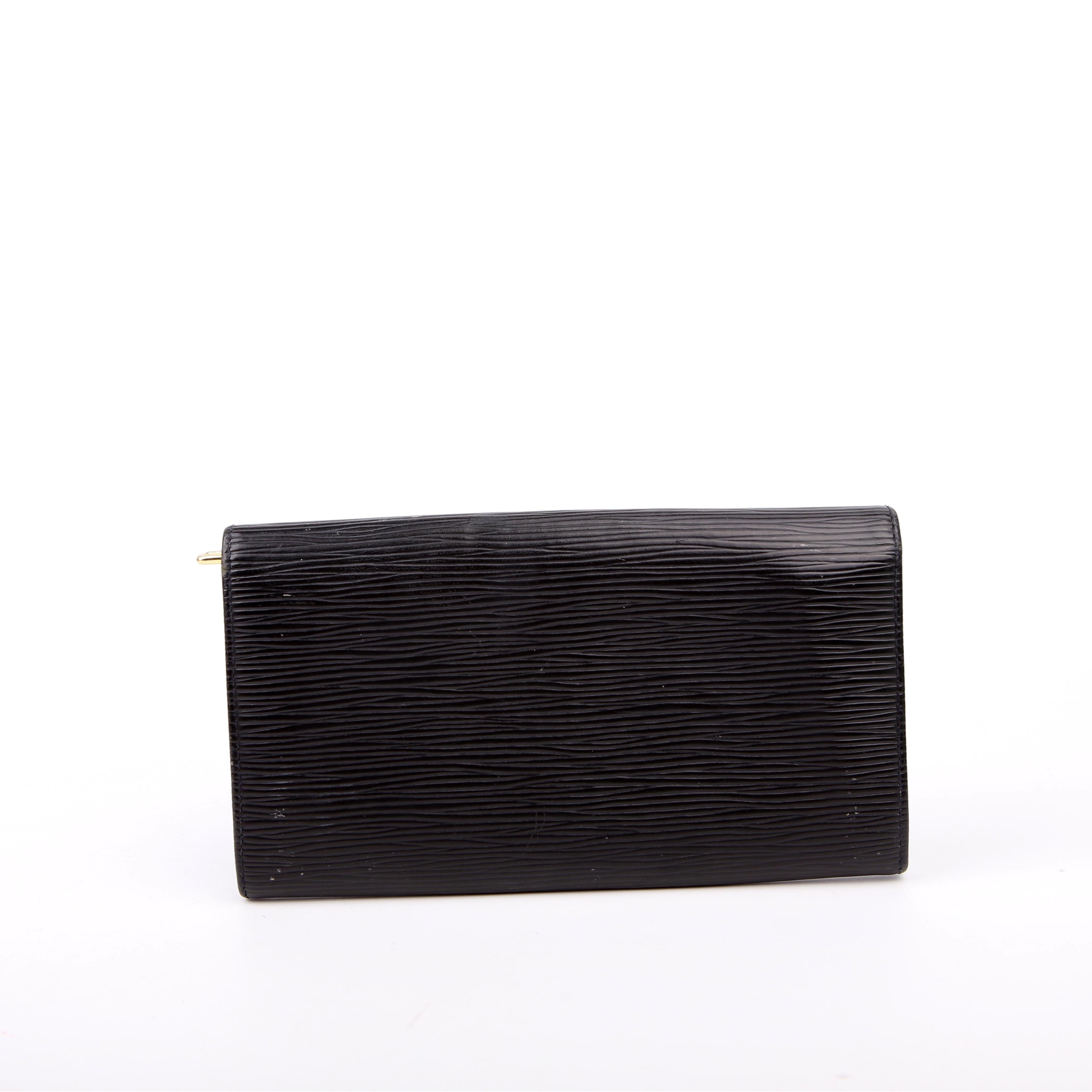 Louis Vuitton Porte Monnaie Wallet Epi Black