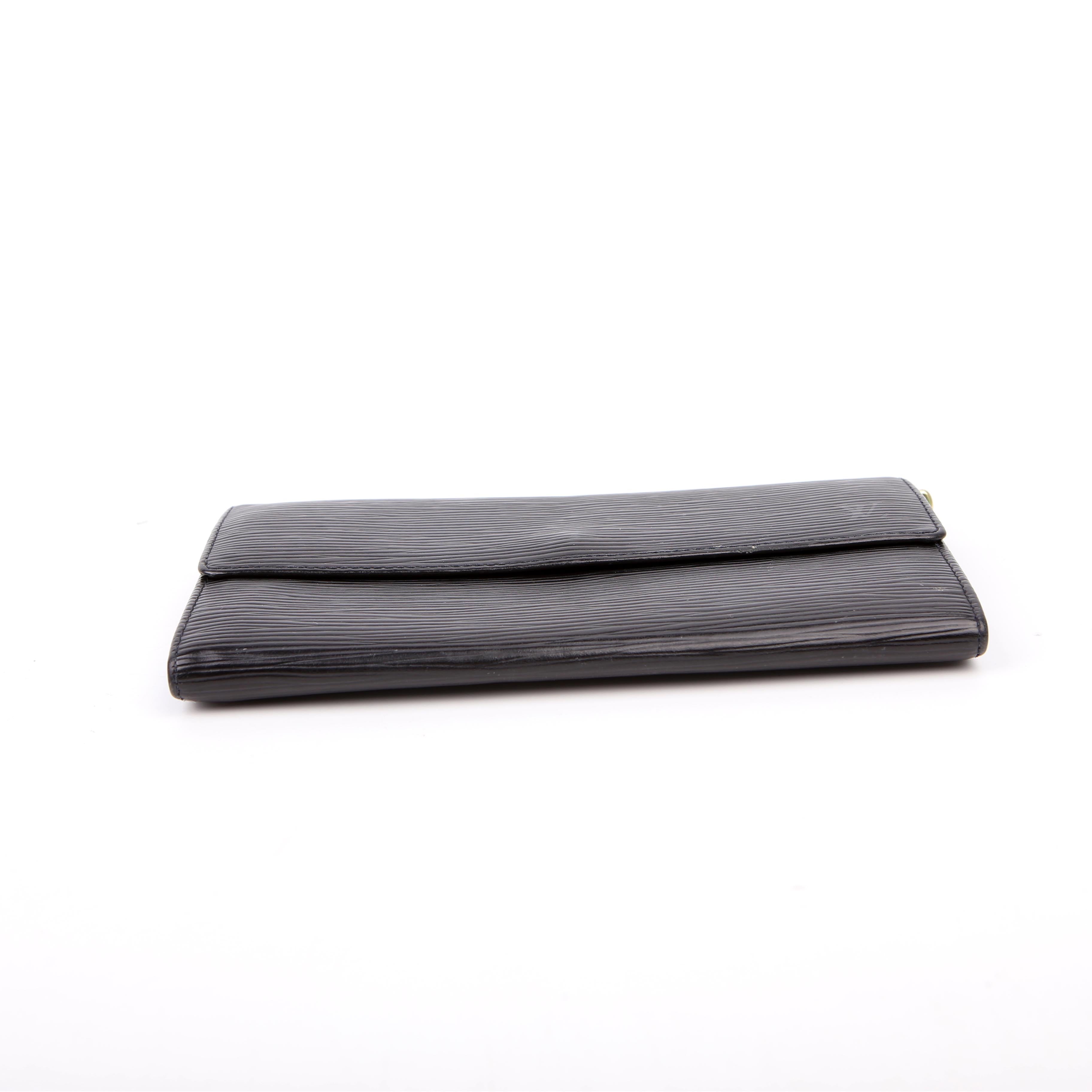 Louis Vuitton Porte Monnaie Wallet Epi Black