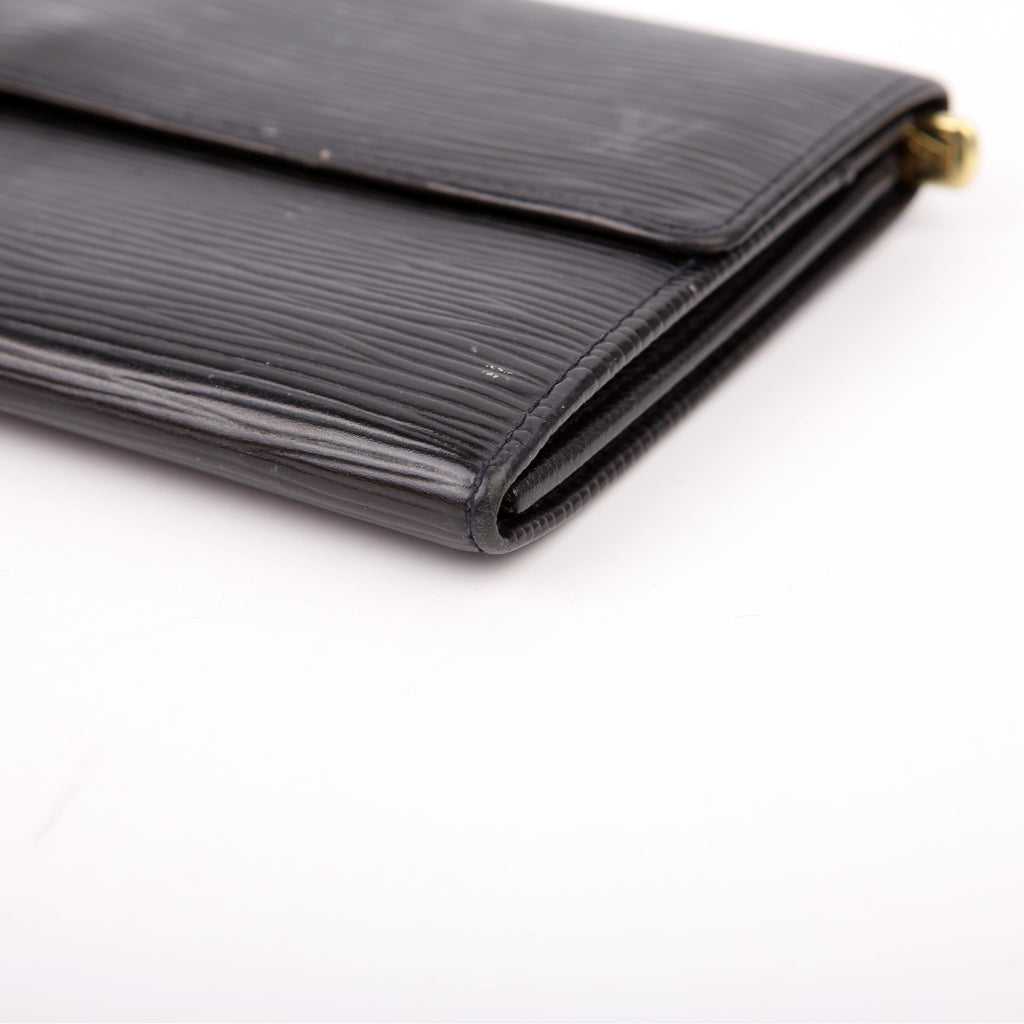 Louis Vuitton Porte Monnaie Wallet Epi Black