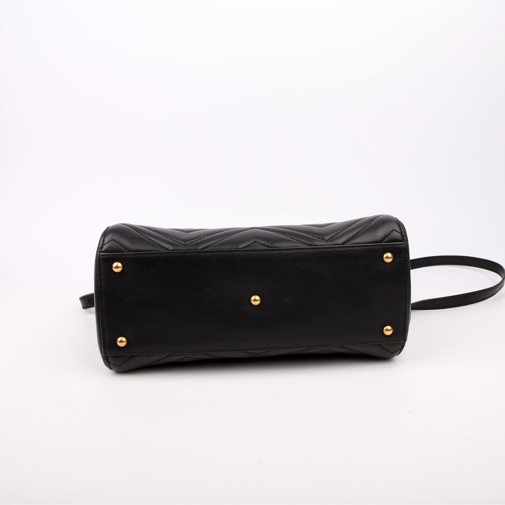 Gucci 448054 Marmont Medium Top Handle Black