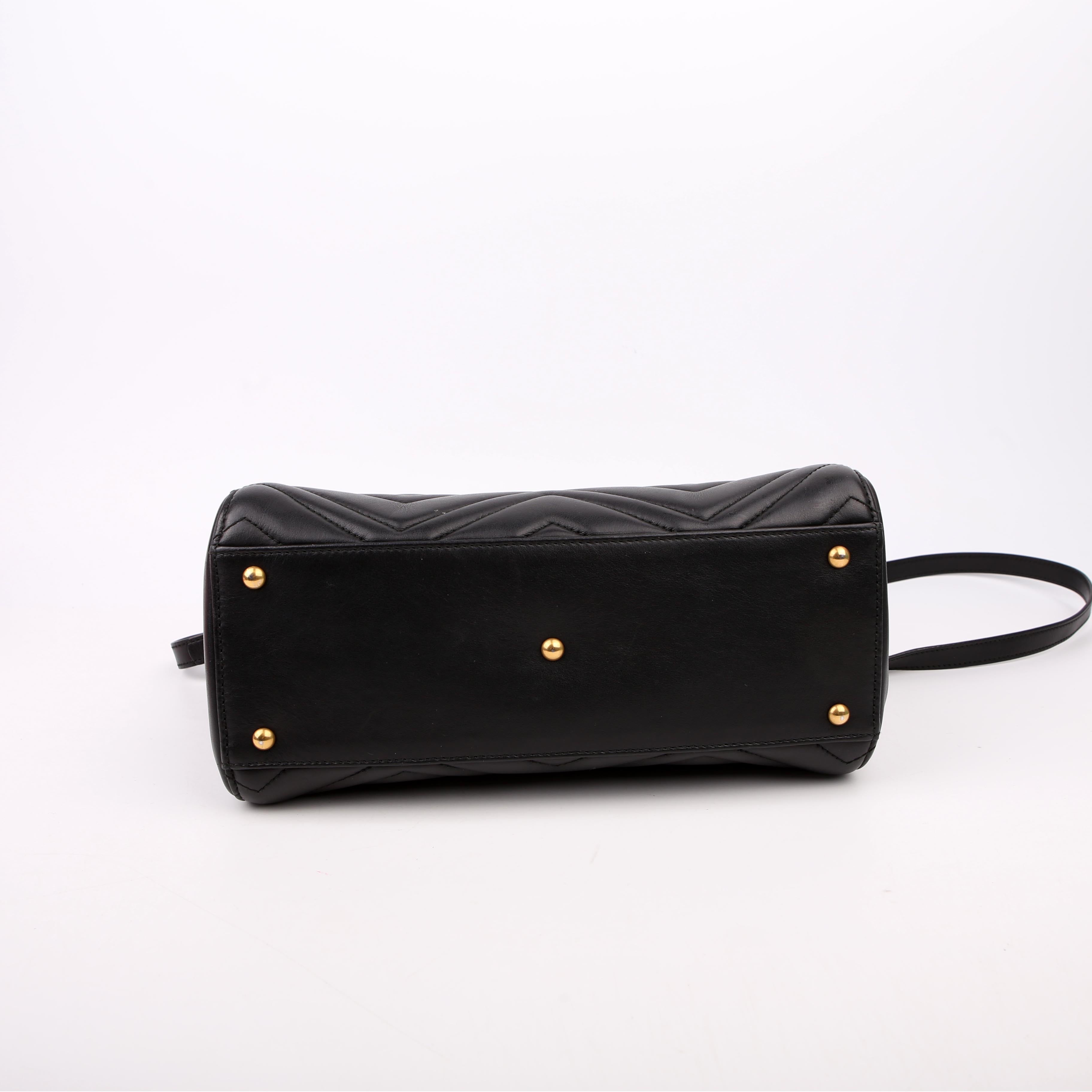 Gucci 448054 Marmont Medium Top Handle Black