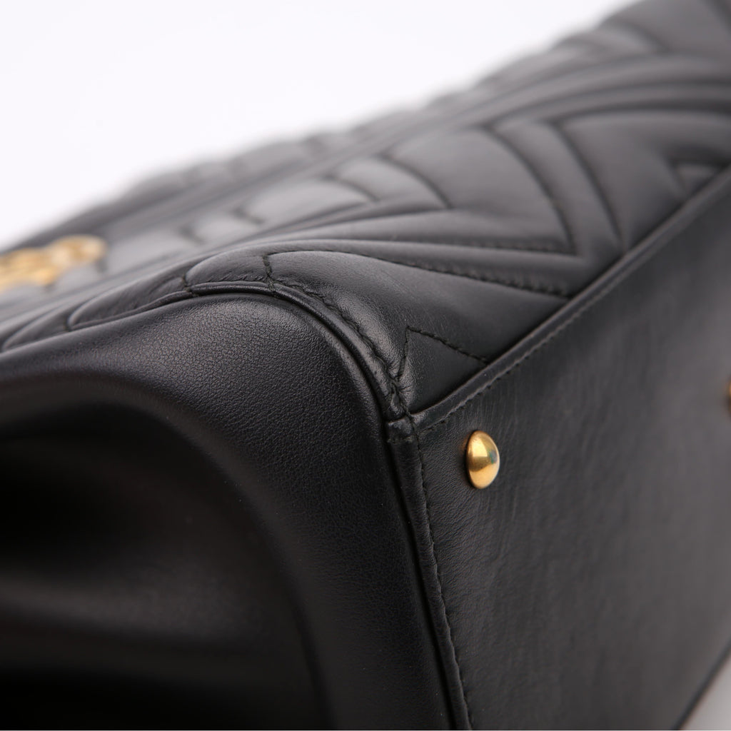 Gucci 448054 Marmont Medium Top Handle Black