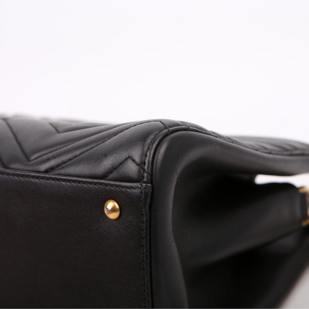 Gucci 448054 Marmont Medium Top Handle Black