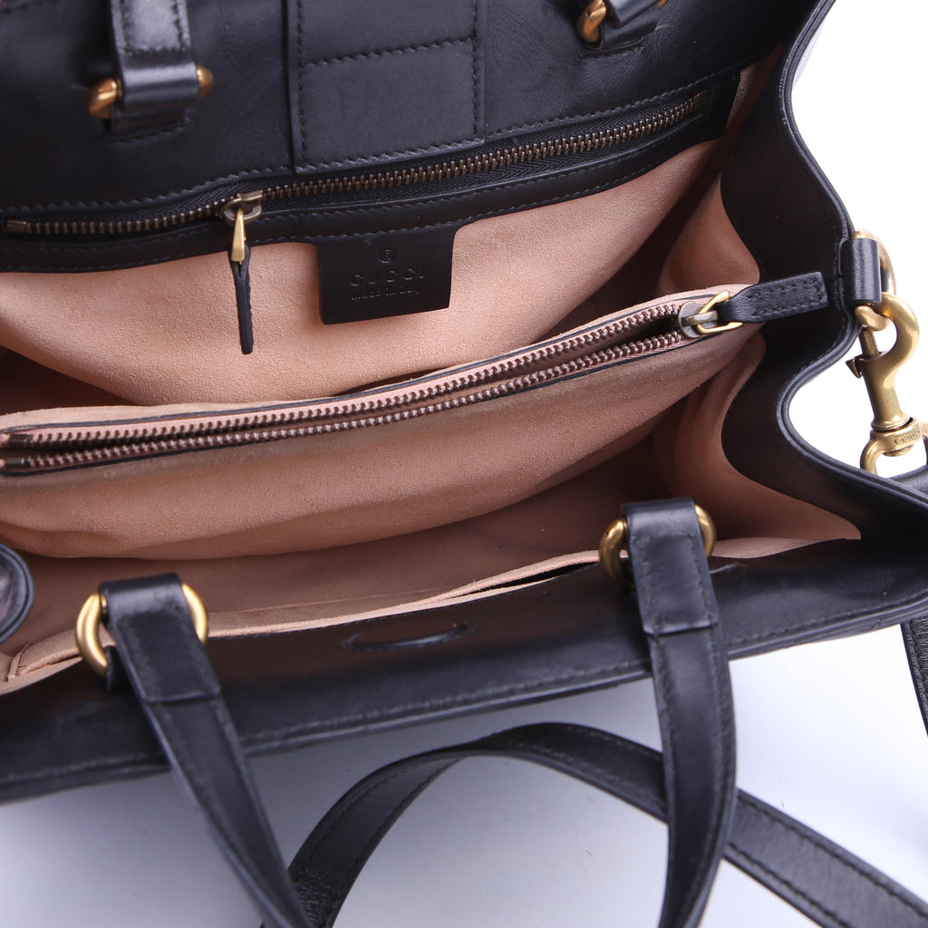 Gucci 448054 Marmont Medium Top Handle Black