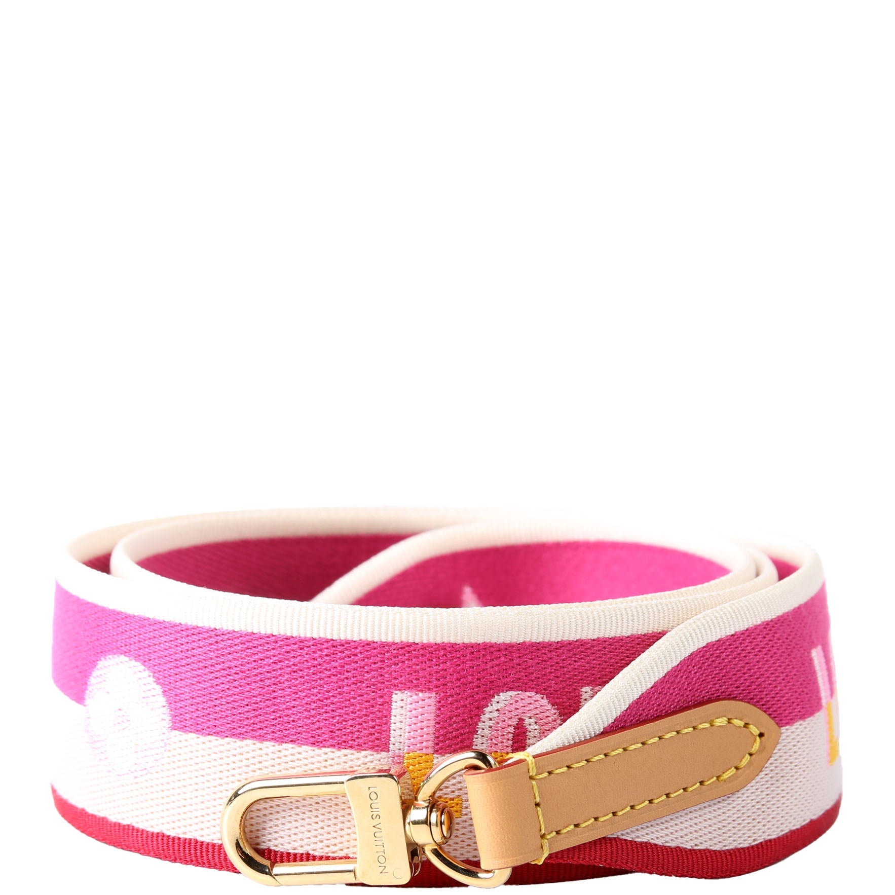Louis Vuitton Jacquard Logo Shoulder 45MM Strap Pink/Beige
