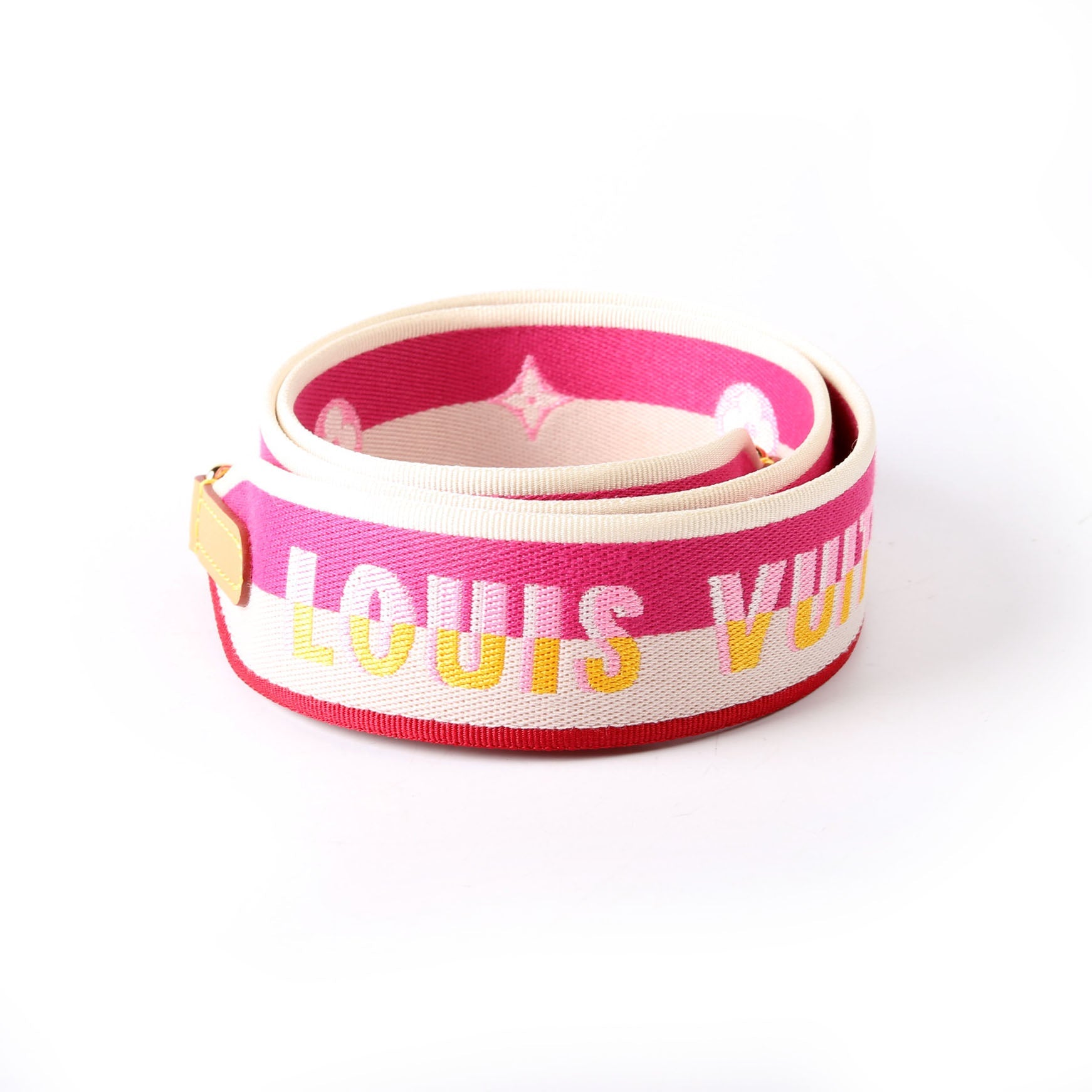 Louis Vuitton Jacquard Logo Shoulder 45MM Strap Pink/Beige