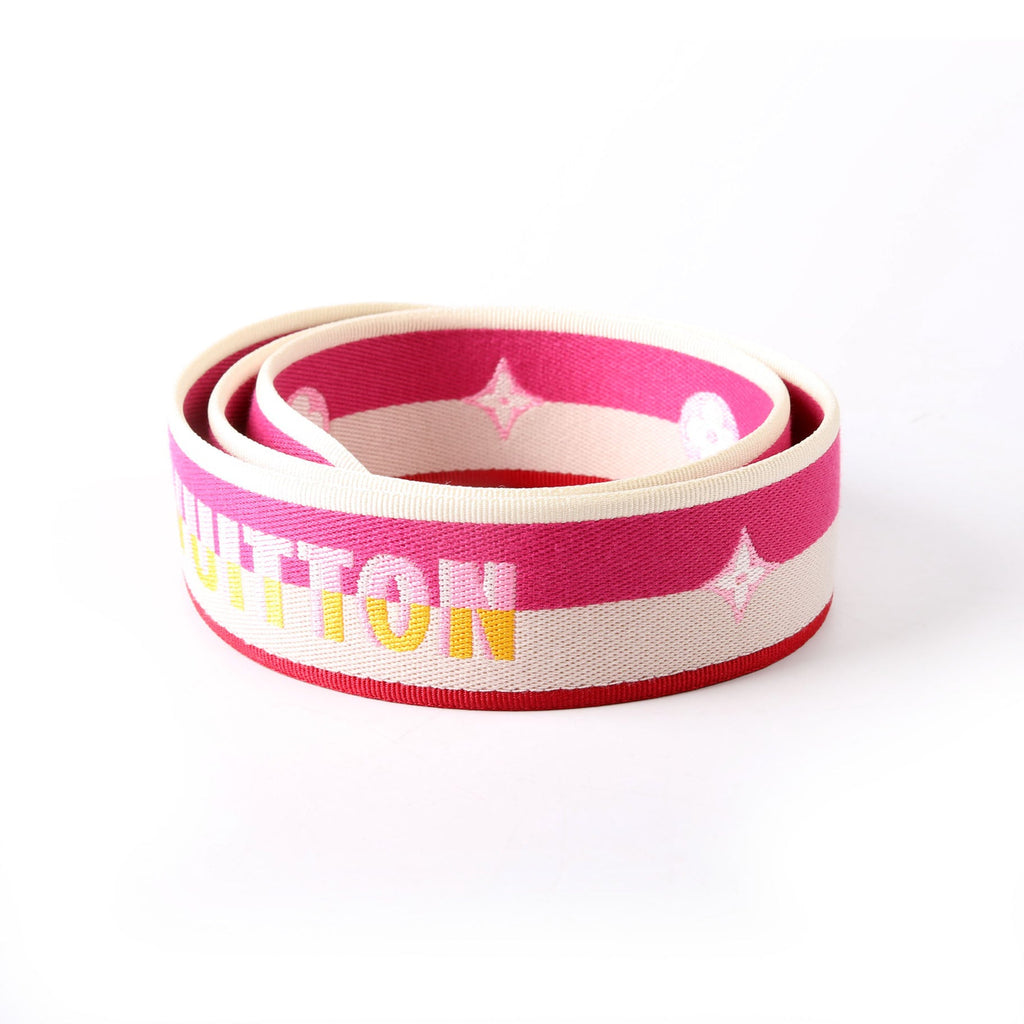 Louis Vuitton Jacquard Logo Shoulder 45MM Strap Pink/Beige