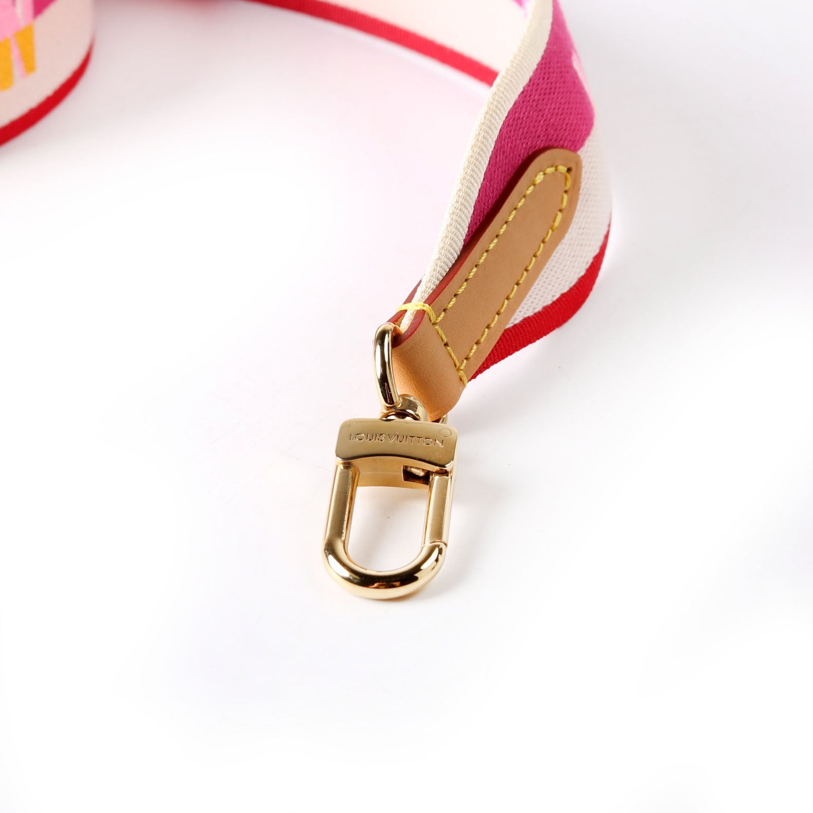 Louis Vuitton Jacquard Logo Shoulder 45MM Strap Pink/Beige