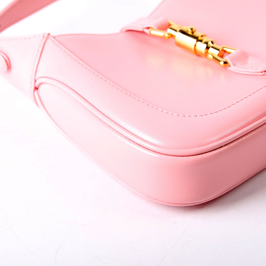 Gucci 637091 Jackie 1961 Mini Hobo Leather Pink