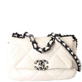 Chanel Quilted Lambskin 19 Small Flap RFID White