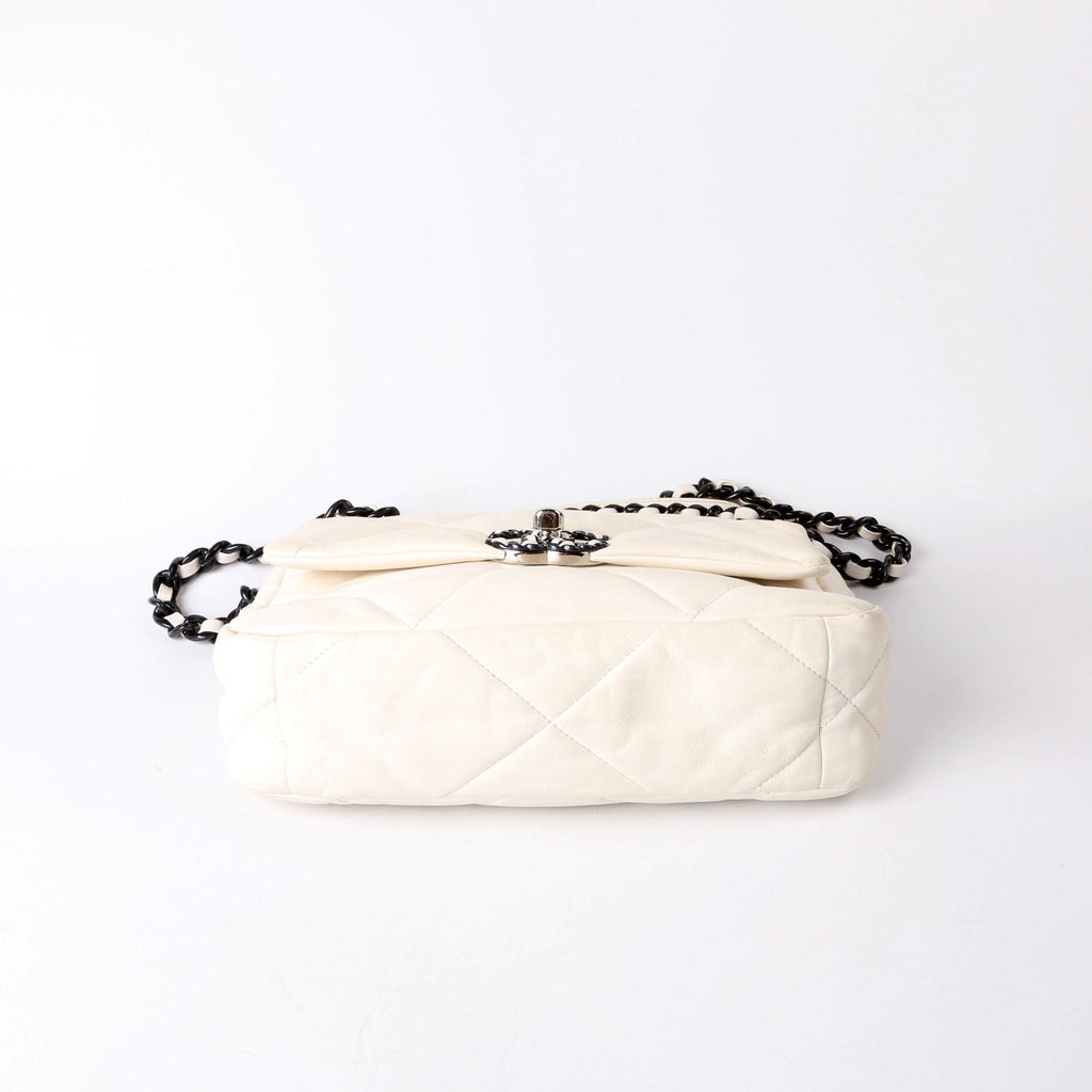 Chanel Quilted Lambskin 19 Small Flap RFID White