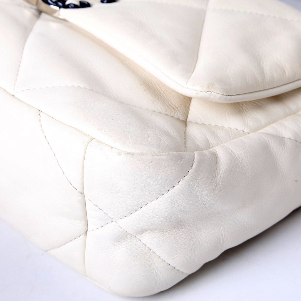 Chanel Quilted Lambskin 19 Small Flap RFID White