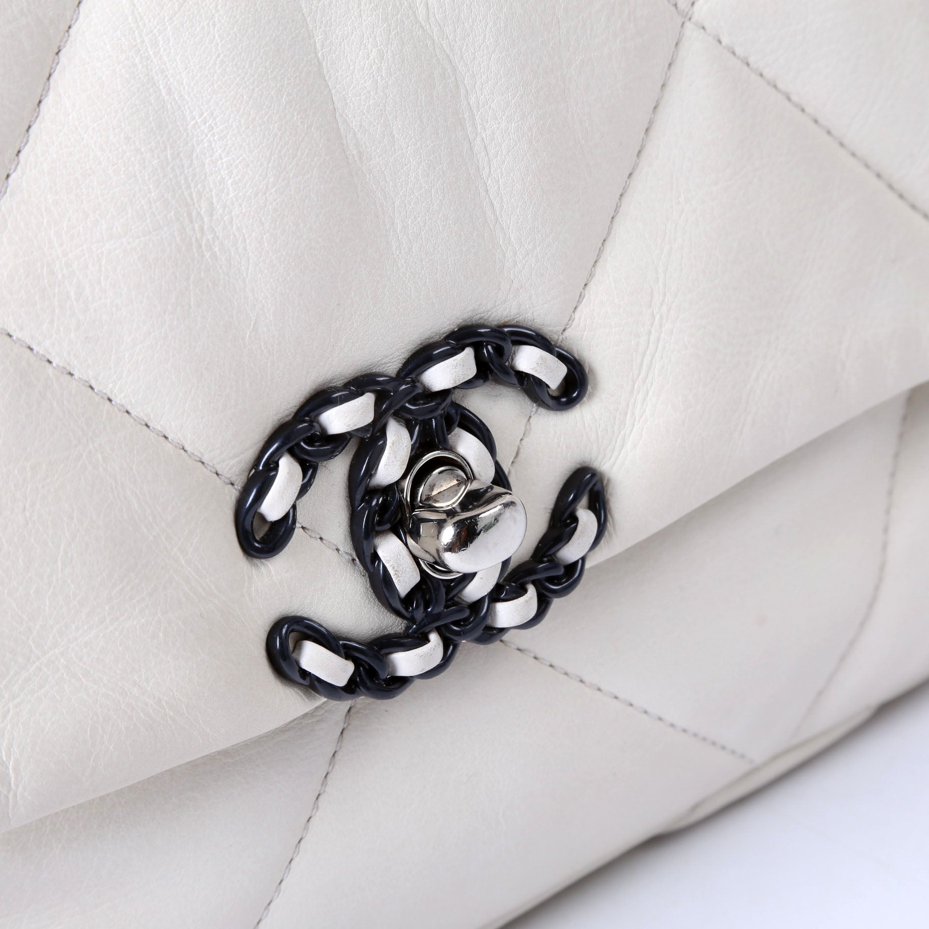 Chanel Quilted Lambskin 19 Small Flap RFID White