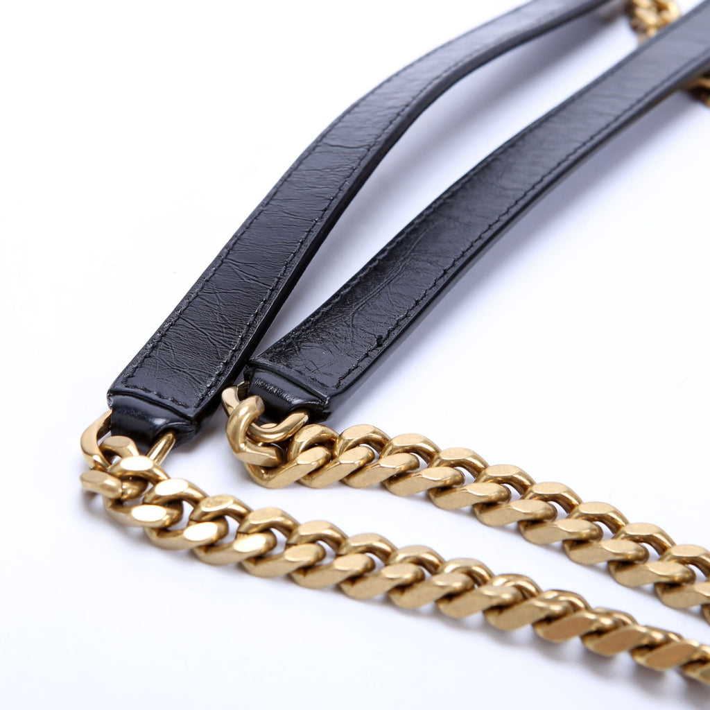 Saint Laurent Niki Medium Crinkle Leather 633158 Black