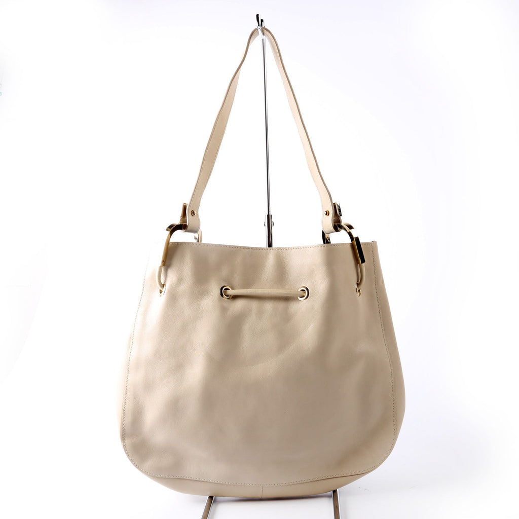 Gucci 001.3748 Leather Drawstring Hobo Beige/Black
