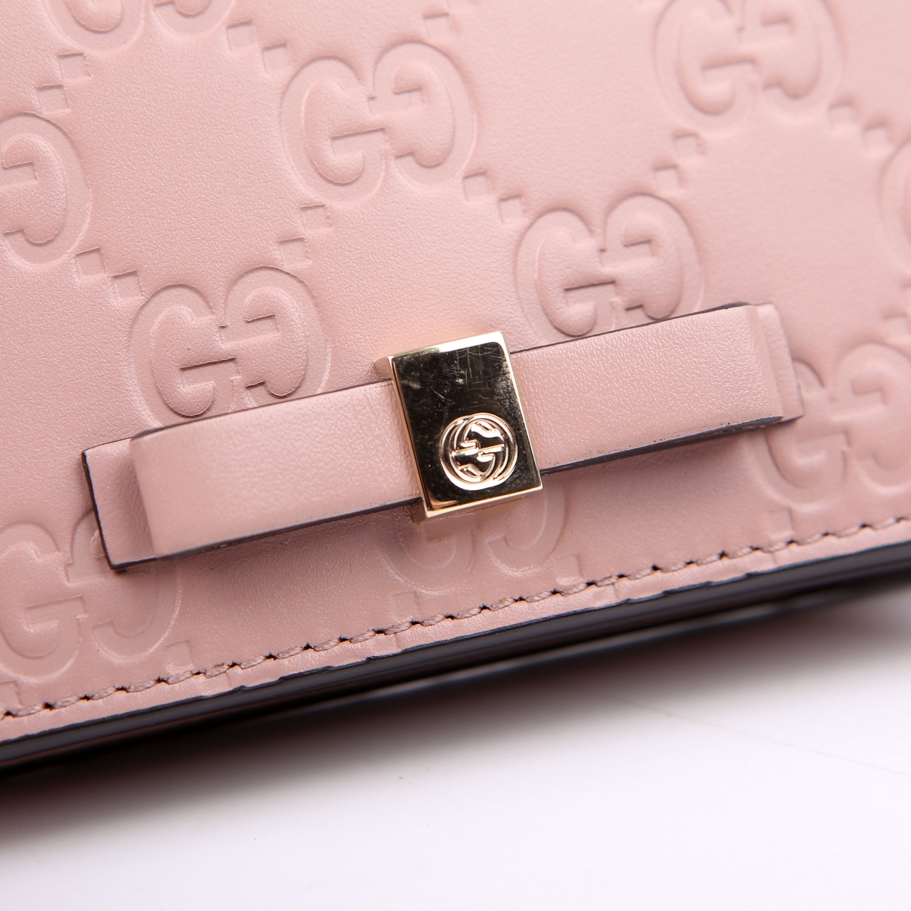 Gucci 406924 Guccisima Card Holder Pink