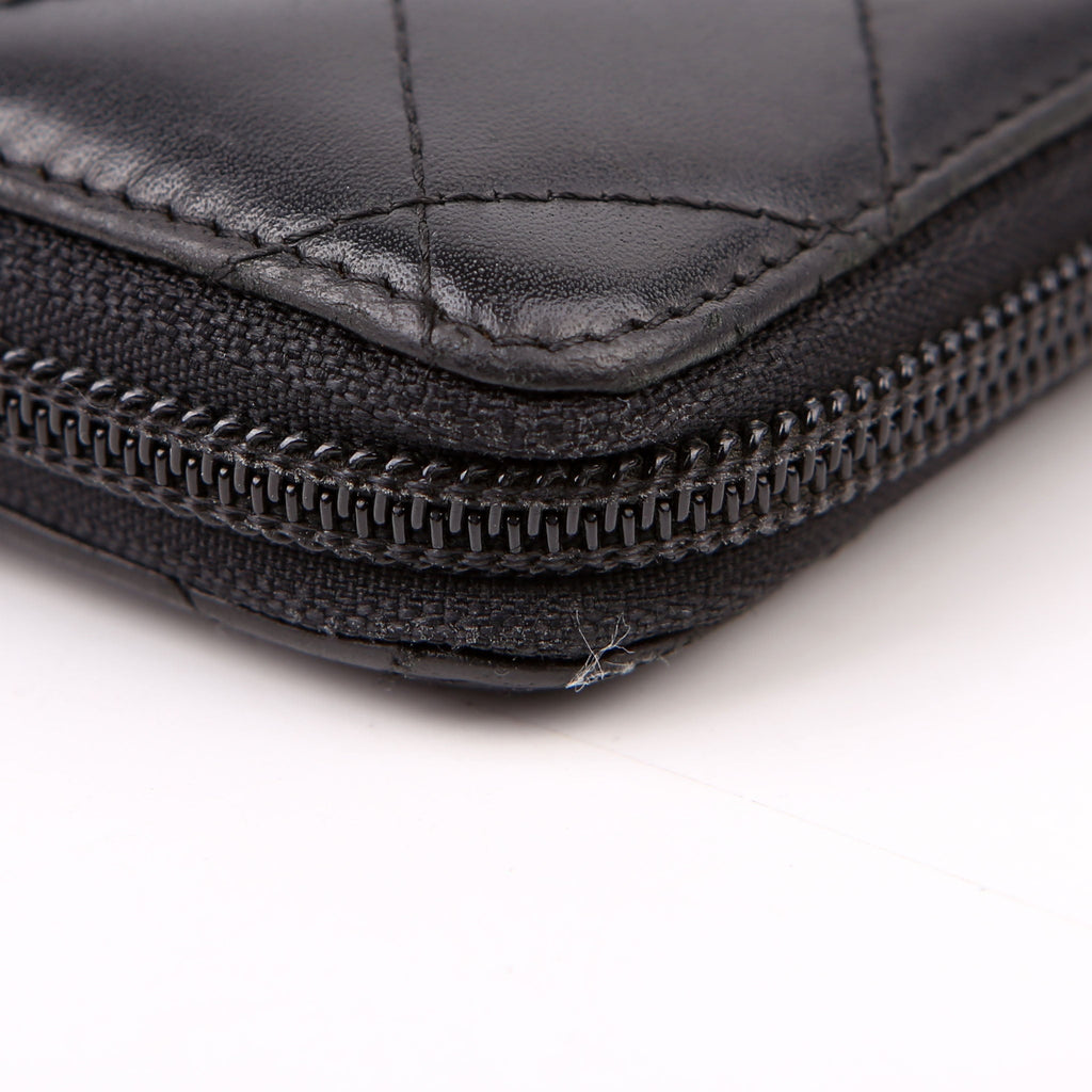 Chanel Cambon Ligne Zip Around Organizer Wallet Black